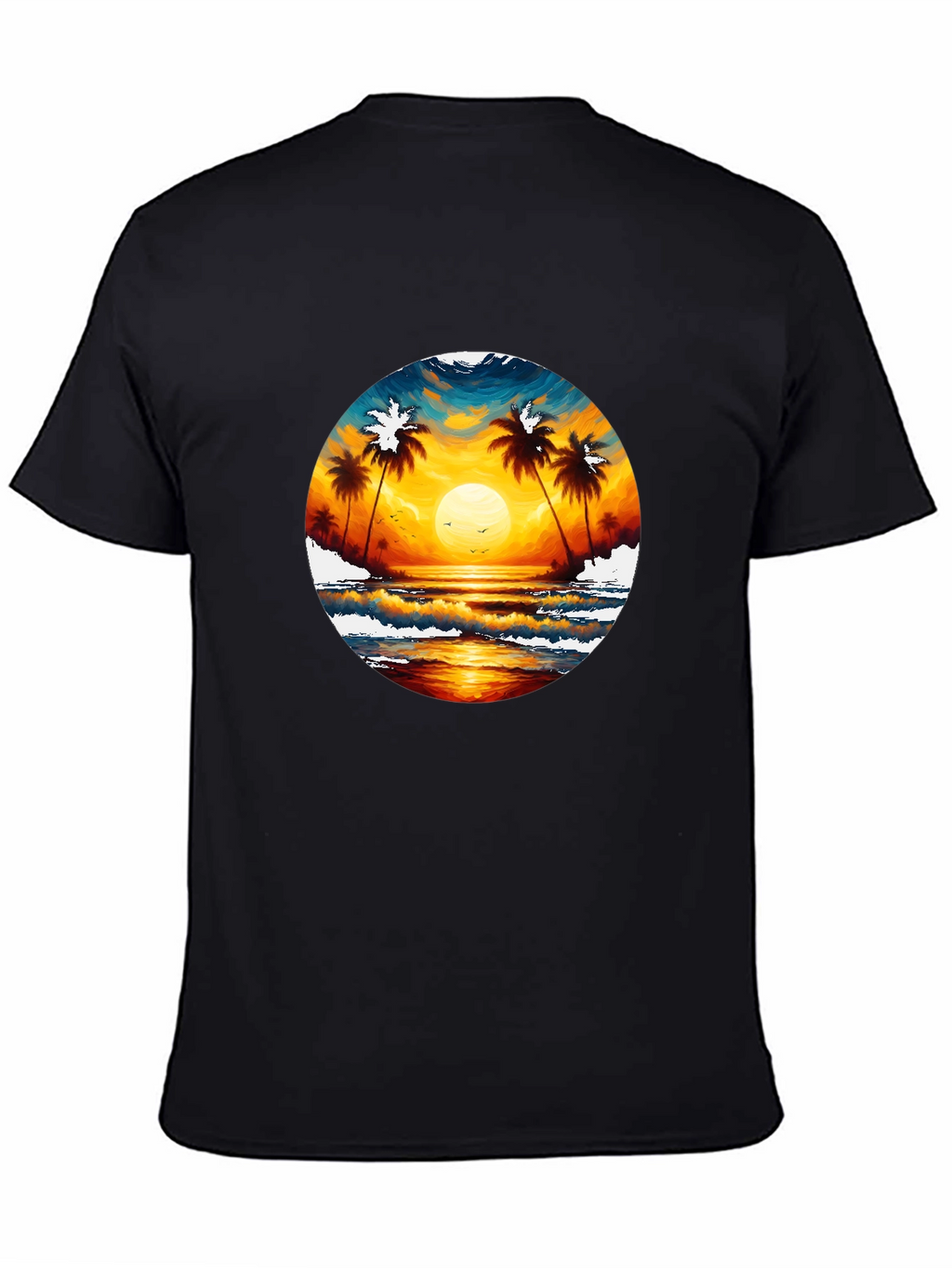 Tropical Sunset Palm Tree Graphic Tee