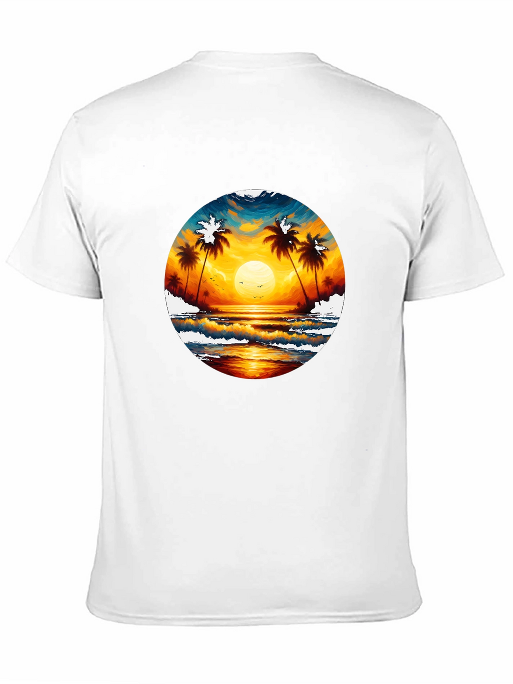 Tropical Sunset Palm Tree Graphic Tee