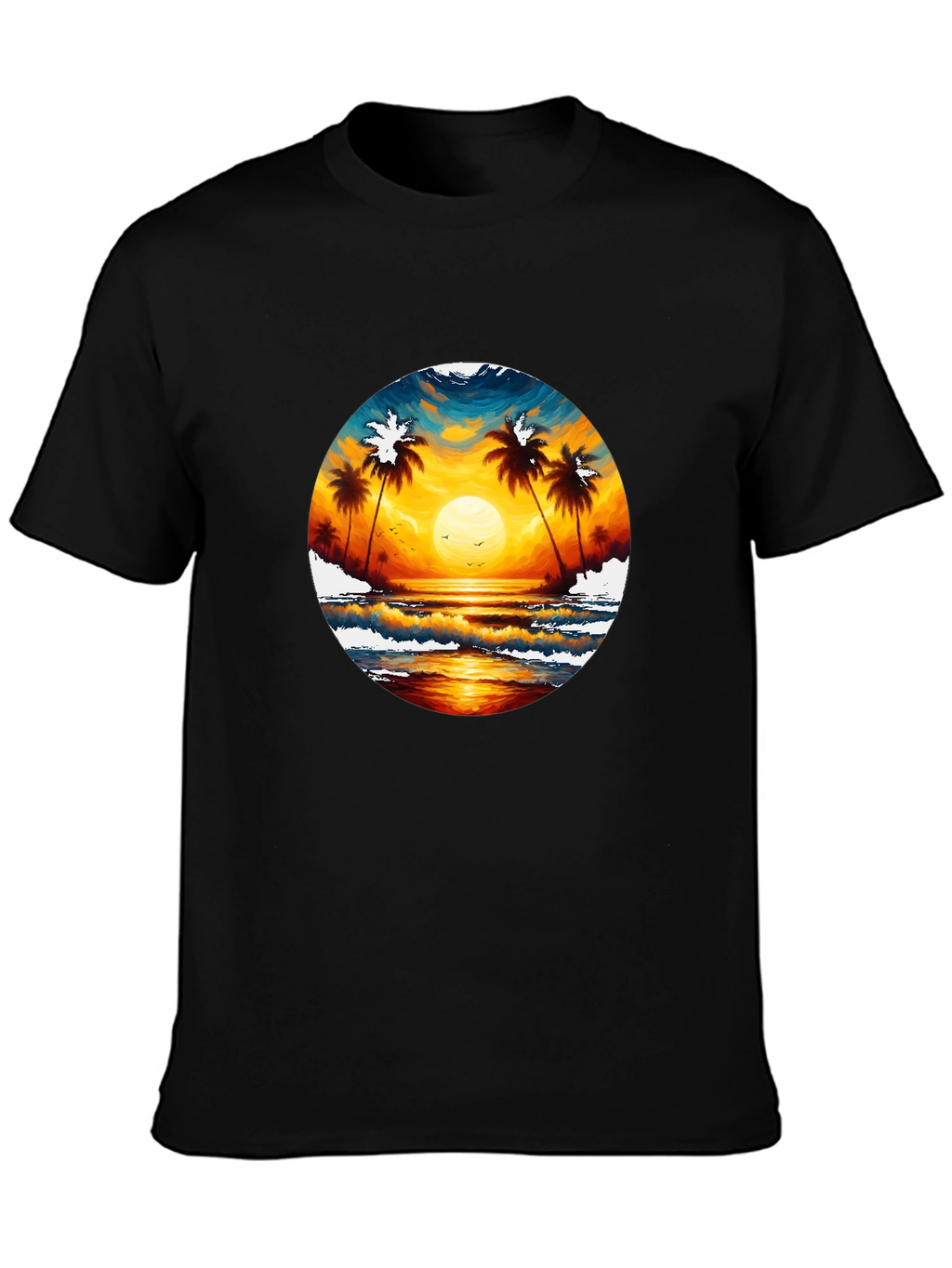 Tropical Sunset Palm Tree Graphic Tee