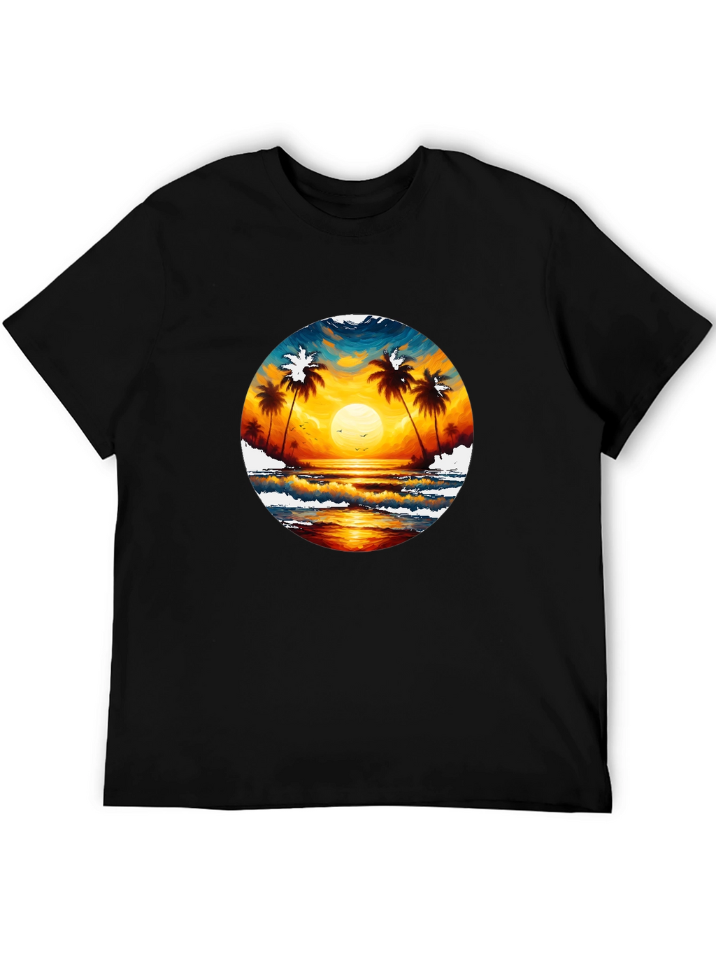 Tropical Sunset Palm Tree Graphic Tee