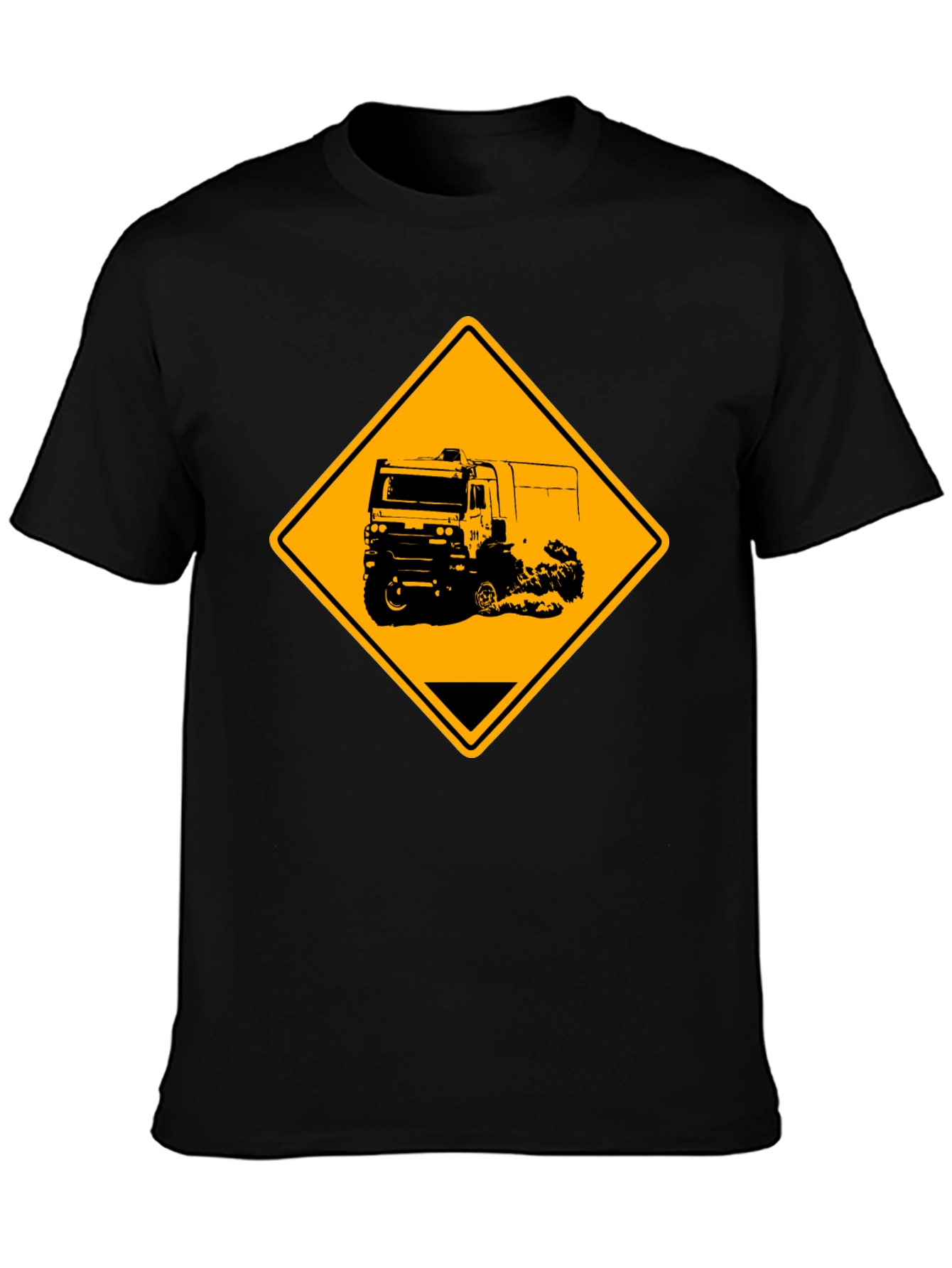 Truck Warning Sign Black T-Shirt
