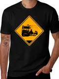 Truck Warning Sign Black T-Shirt