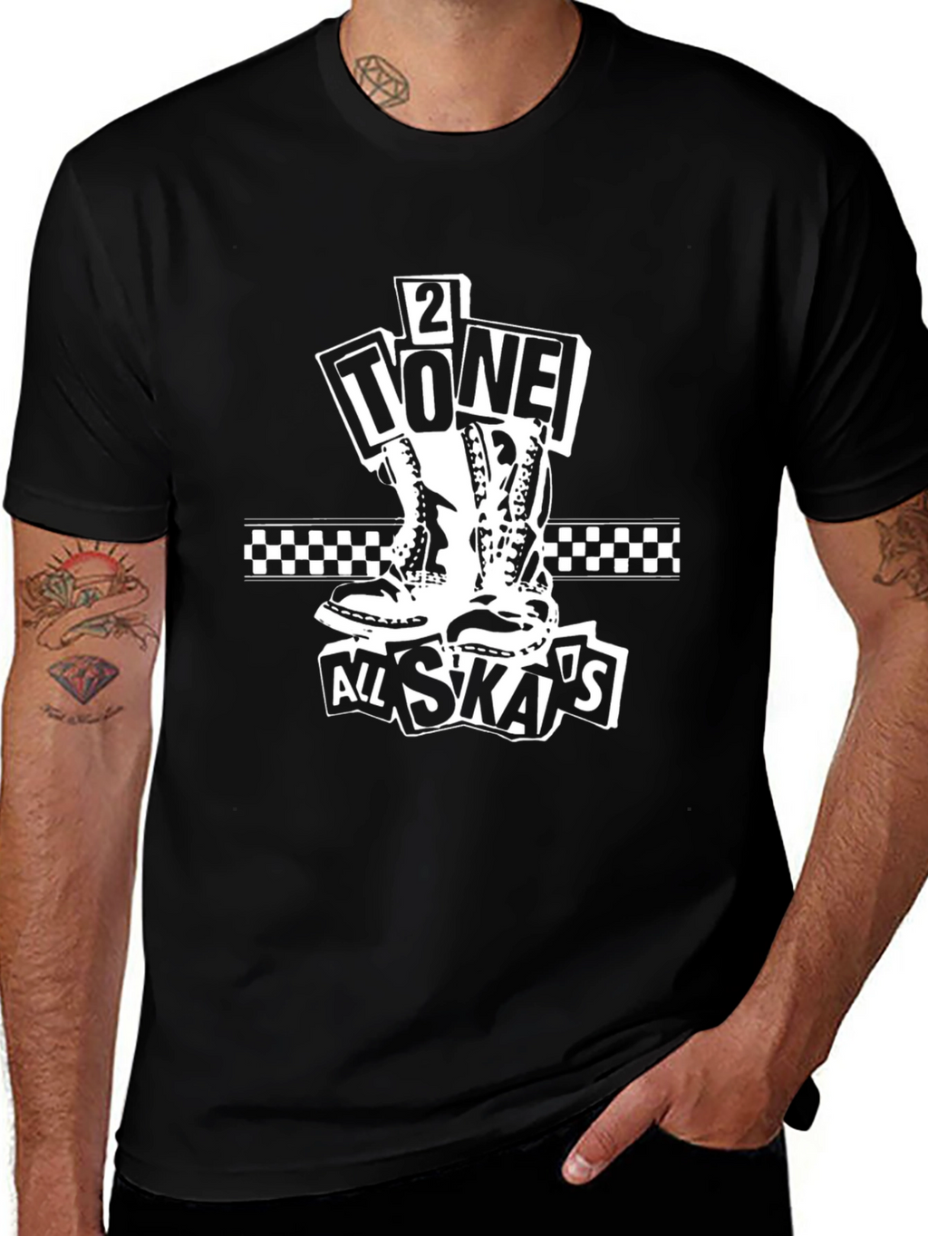 2 Tone All Skas Graphic Black T-Shirt
