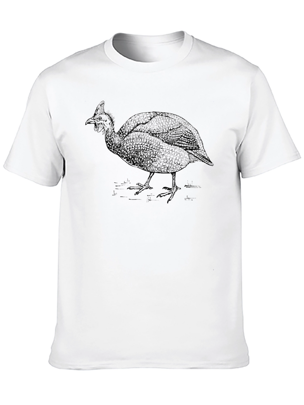 Guinea Fowl Graphic Tee - Black Cotton Comfort
