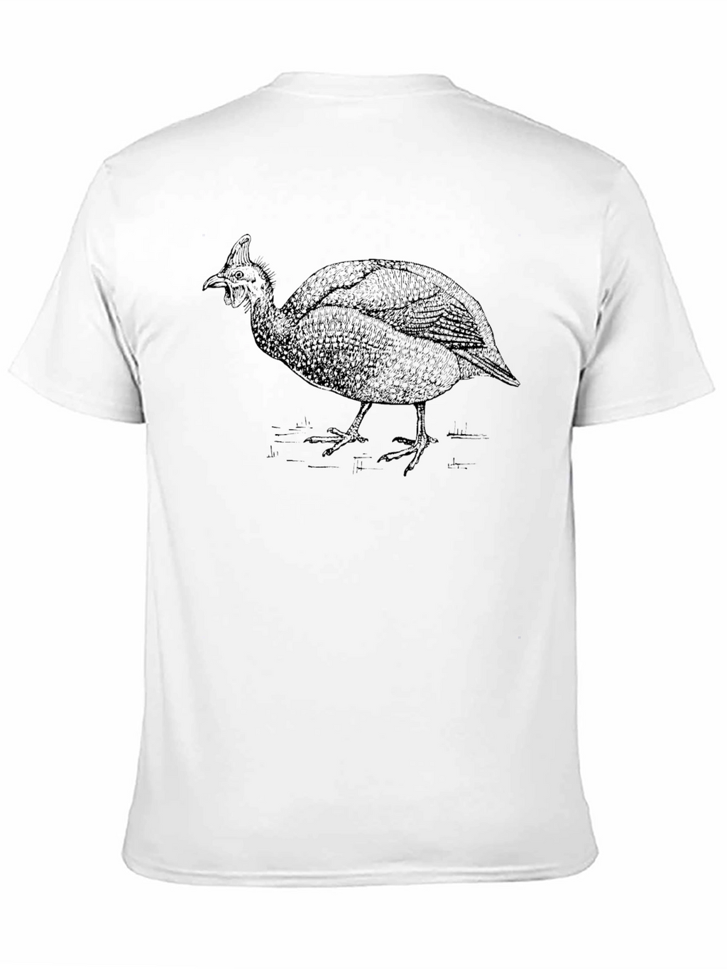 Guinea Fowl Graphic Tee - Black Cotton Comfort
