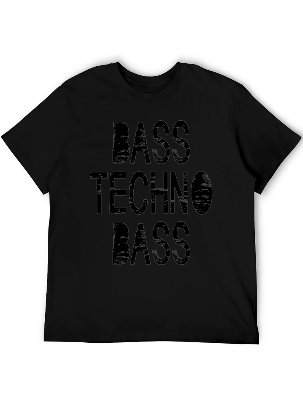 Bass Techno Bass Graphic Tee - Black Cotton T-Shirt