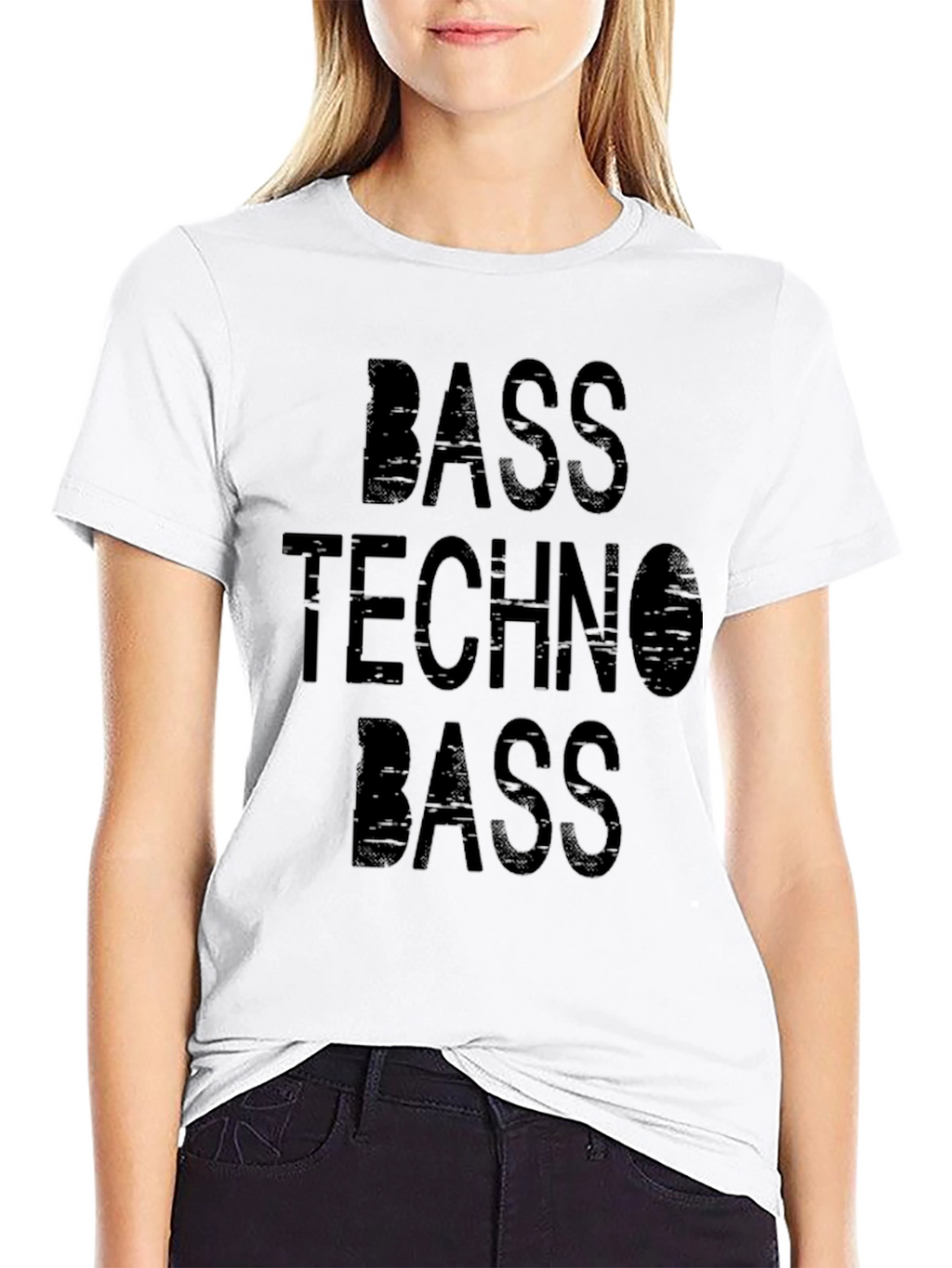 Bass Techno Bass Graphic Tee - Black Cotton T-Shirt
