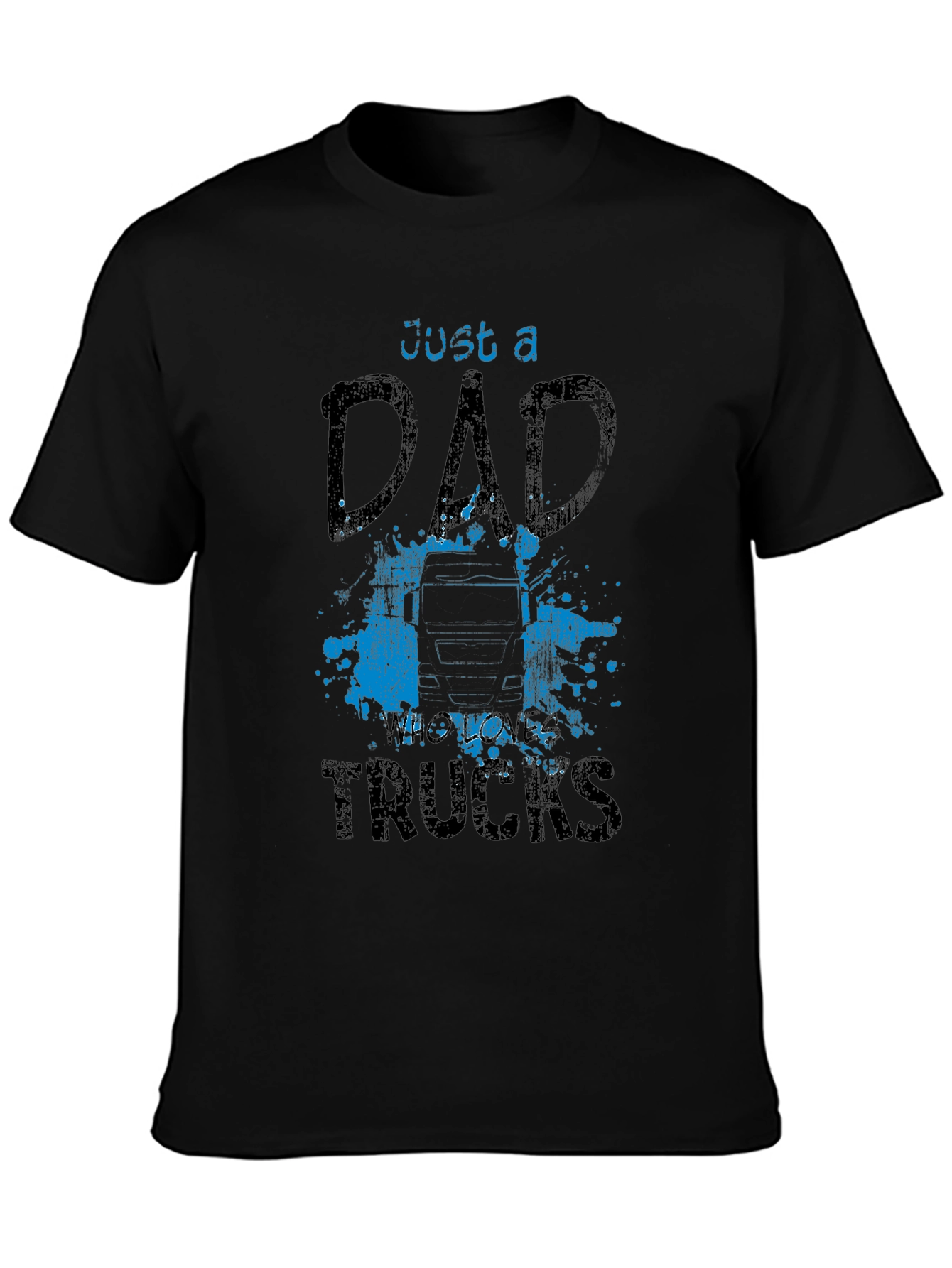 Dad Who Loves Trucks T-Shirt - Black