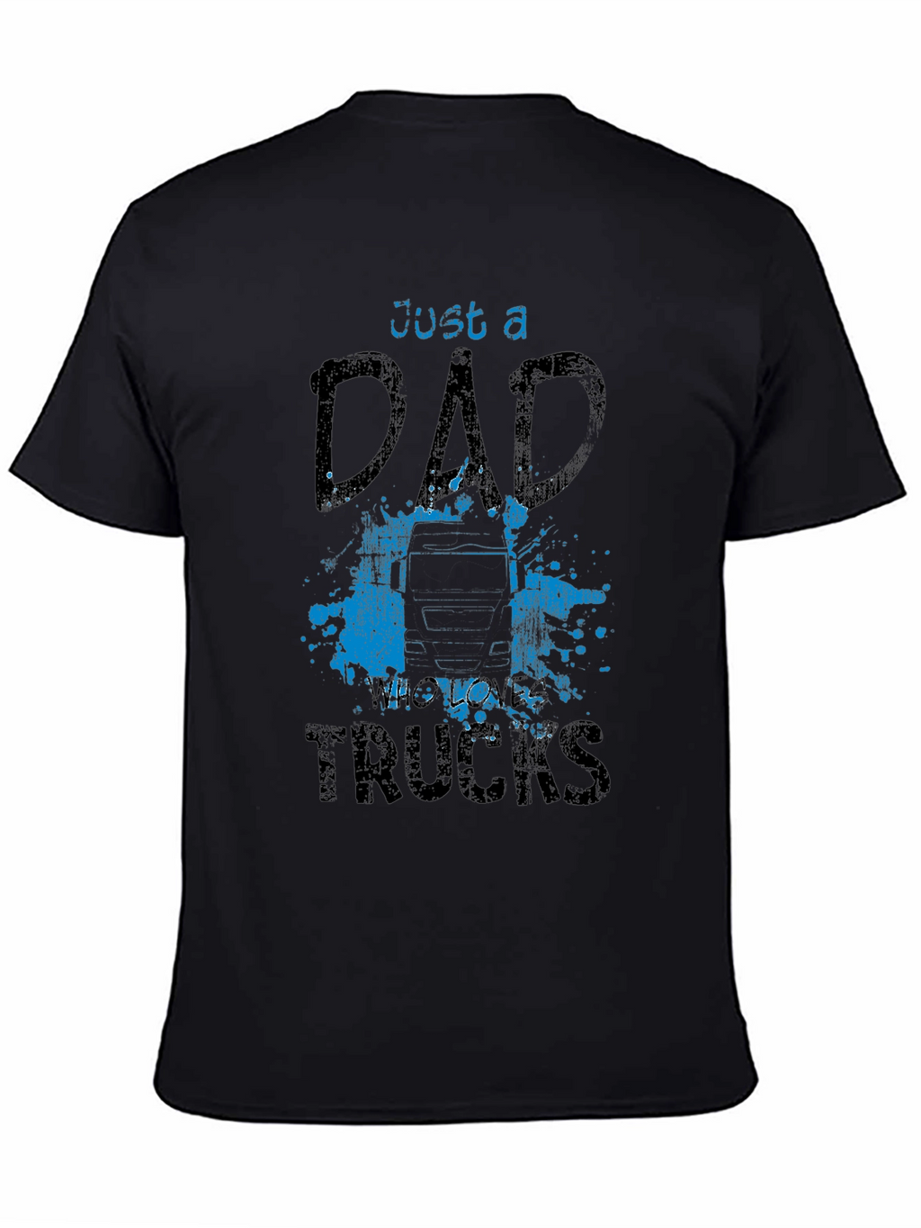 Dad Who Loves Trucks T-Shirt - Black
