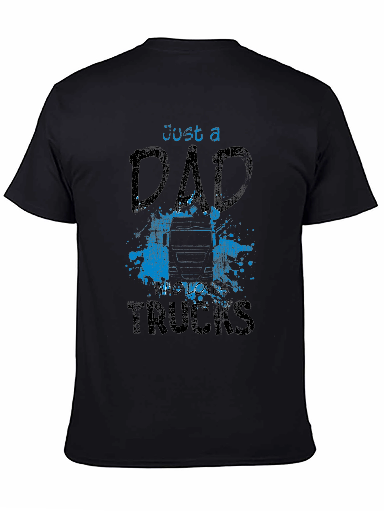 Dad Who Loves Trucks T-Shirt - Black