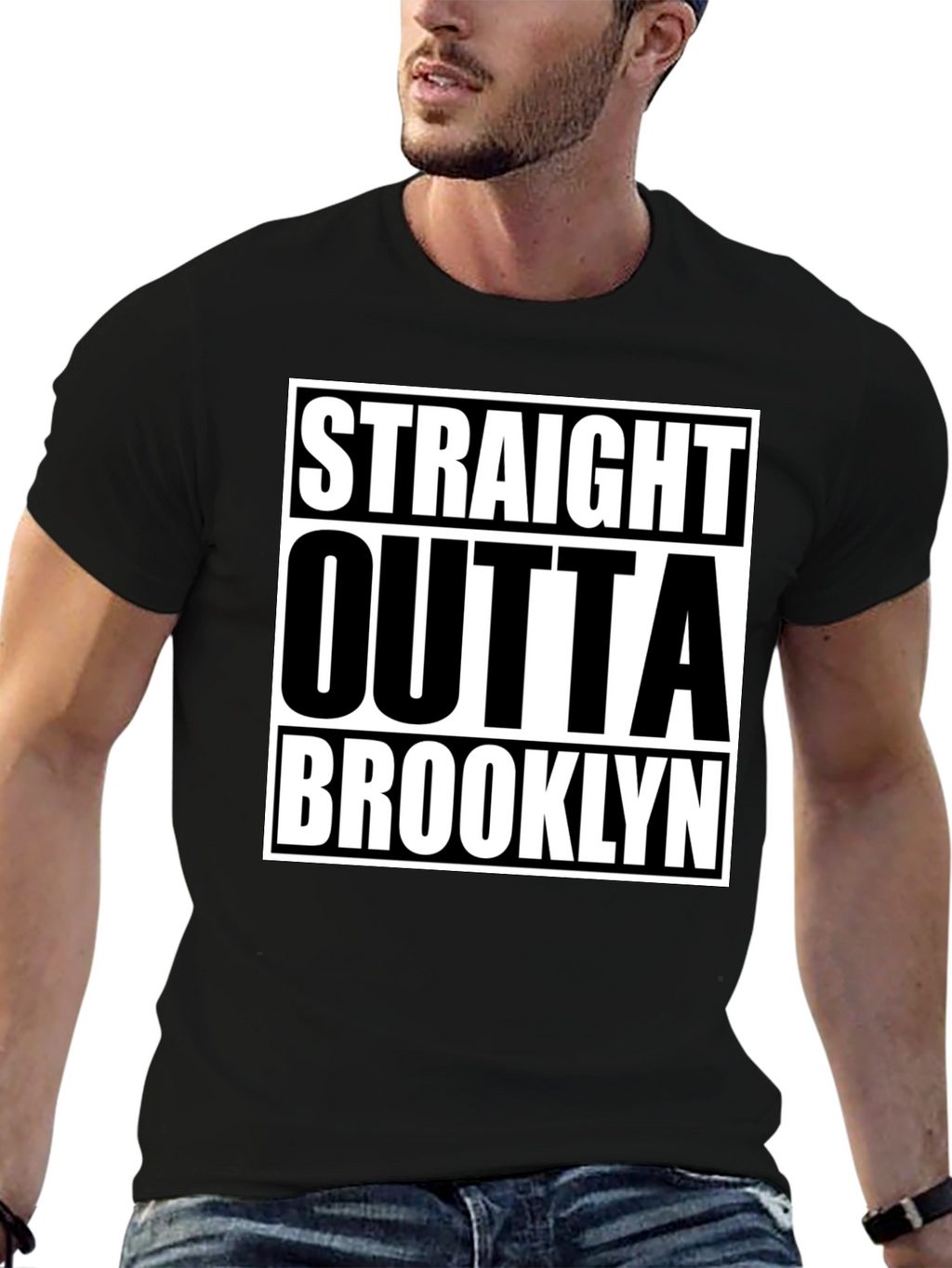 Straight Outta Brooklyn Graphic Tee - Classic Black T-Shirt