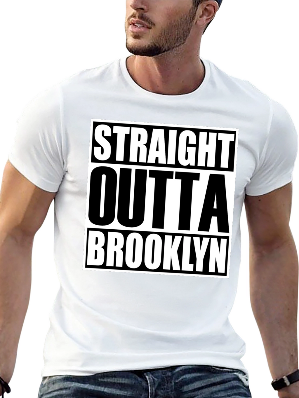 Straight Outta Brooklyn Graphic Tee - Classic Black T-Shirt