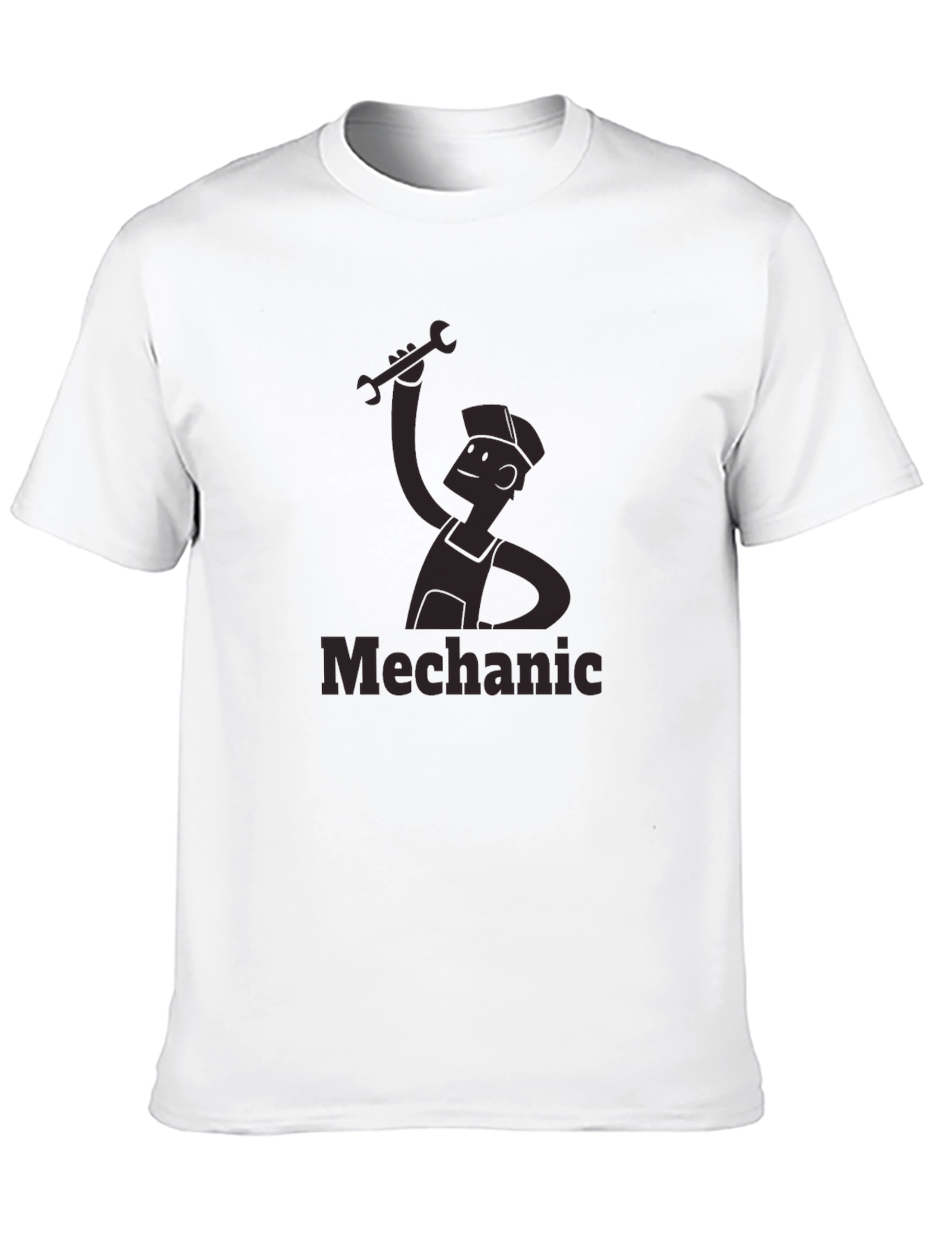 Mechanic Cartoon Graphic Tee - Black