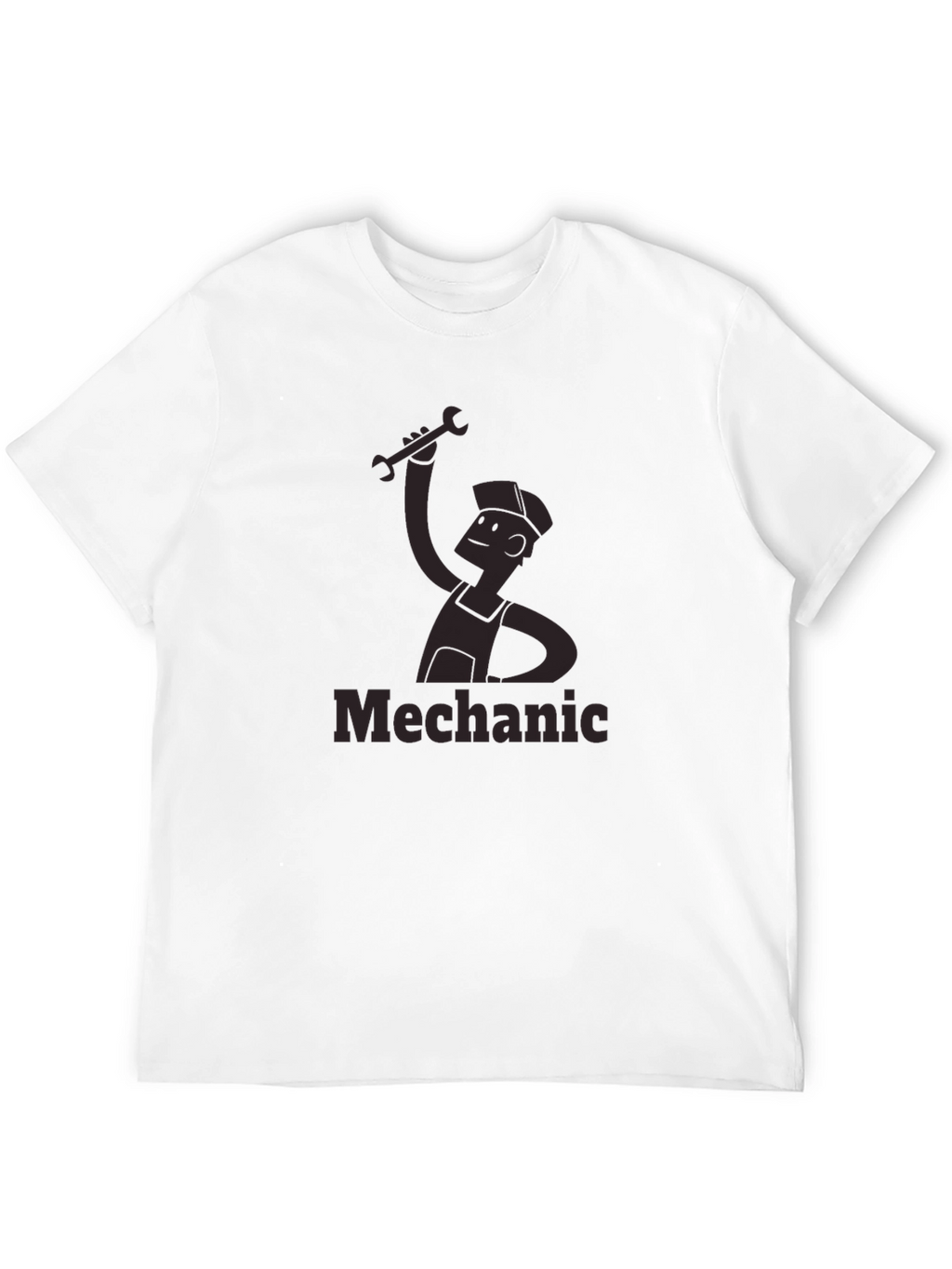 Mechanic Cartoon Graphic Tee - Black