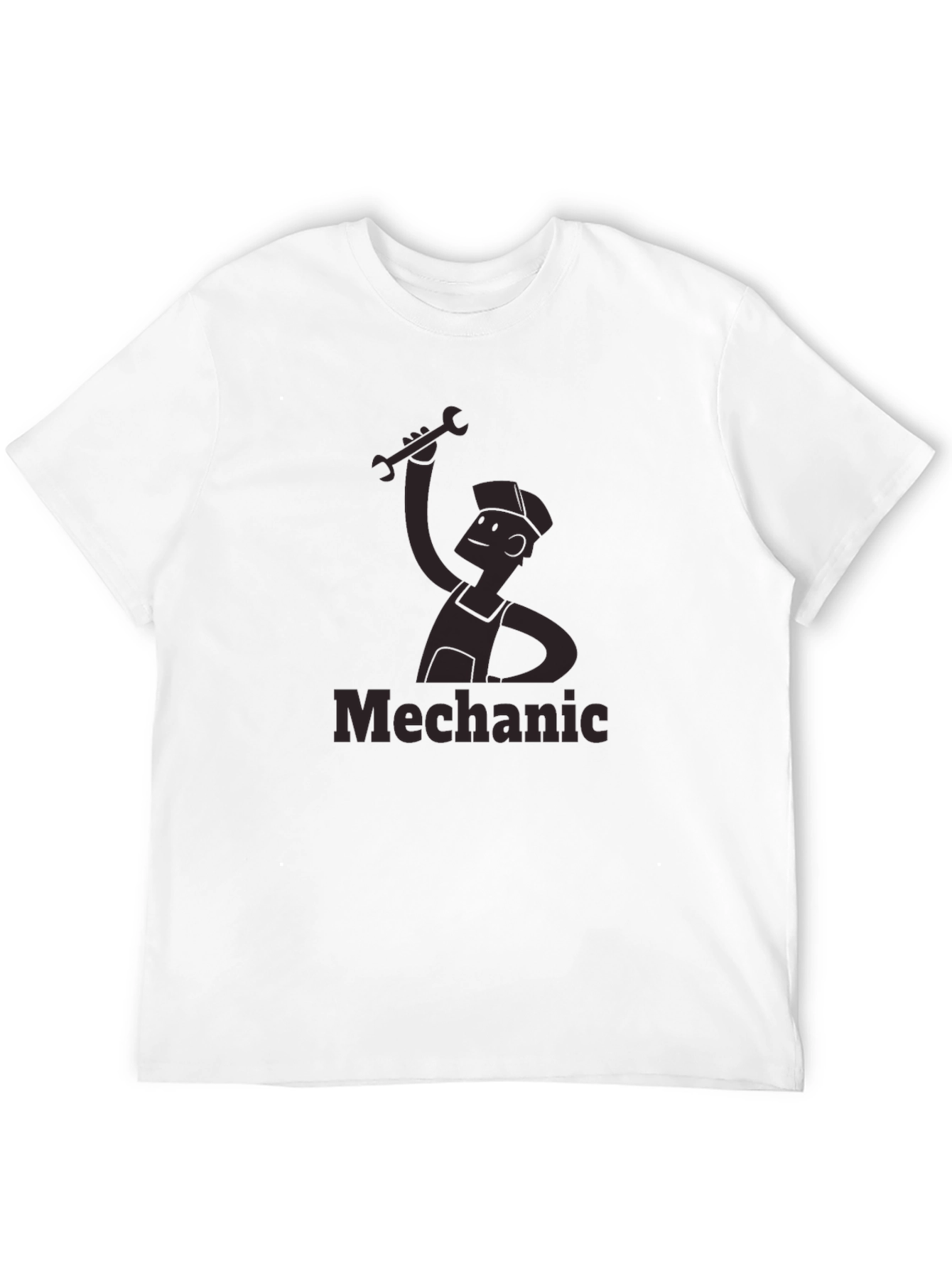 Mechanic Cartoon Graphic Tee - Black
