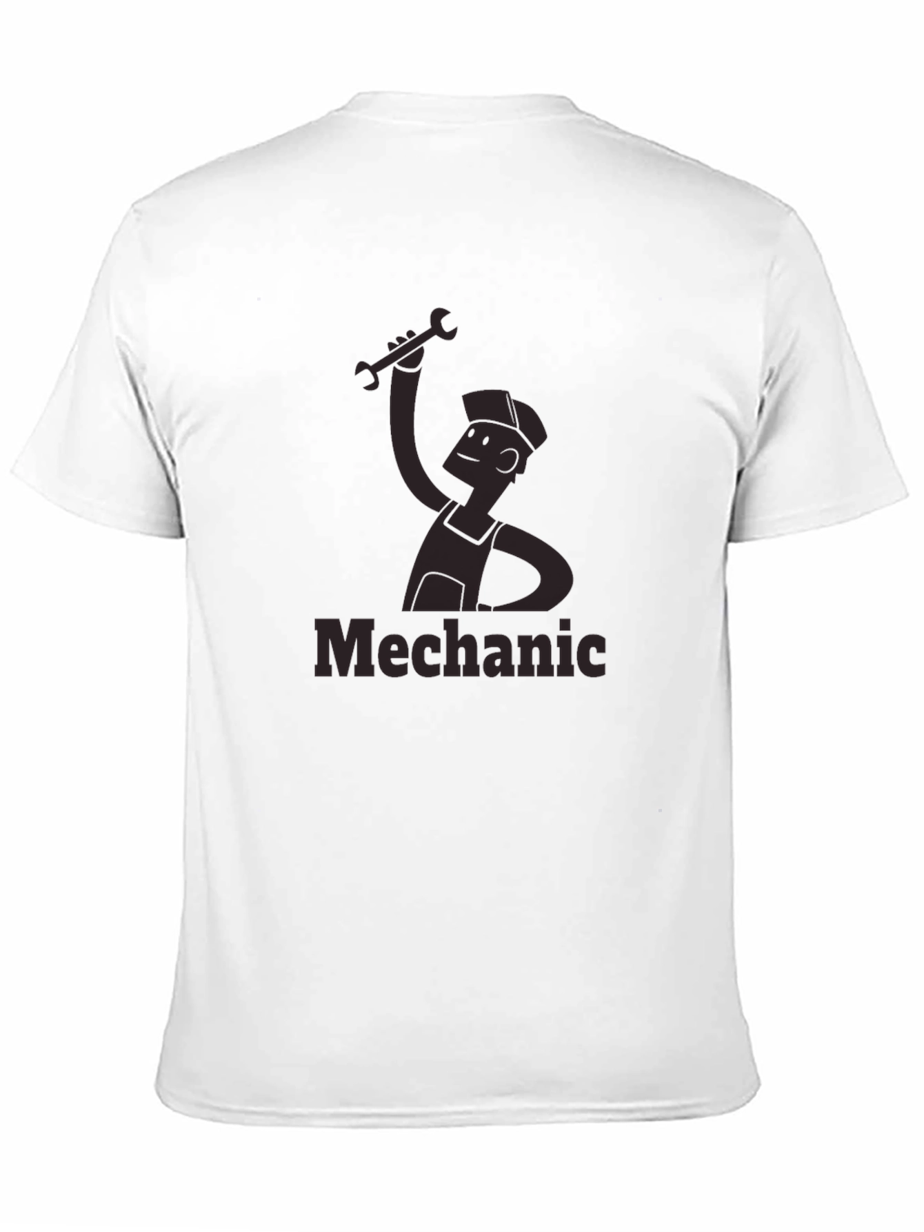 Mechanic Cartoon Graphic Tee - Black