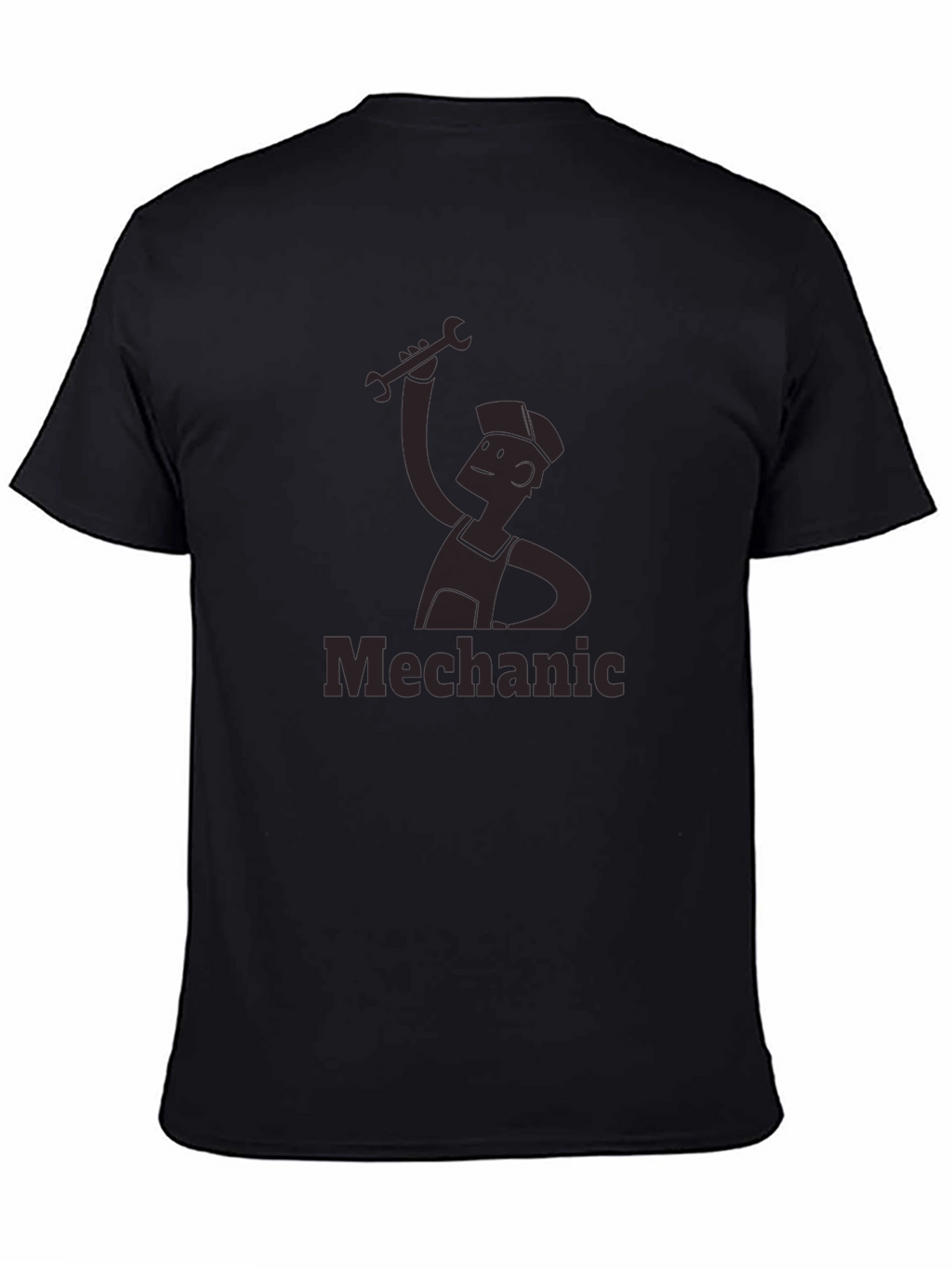 Mechanic Cartoon Graphic Tee - Black