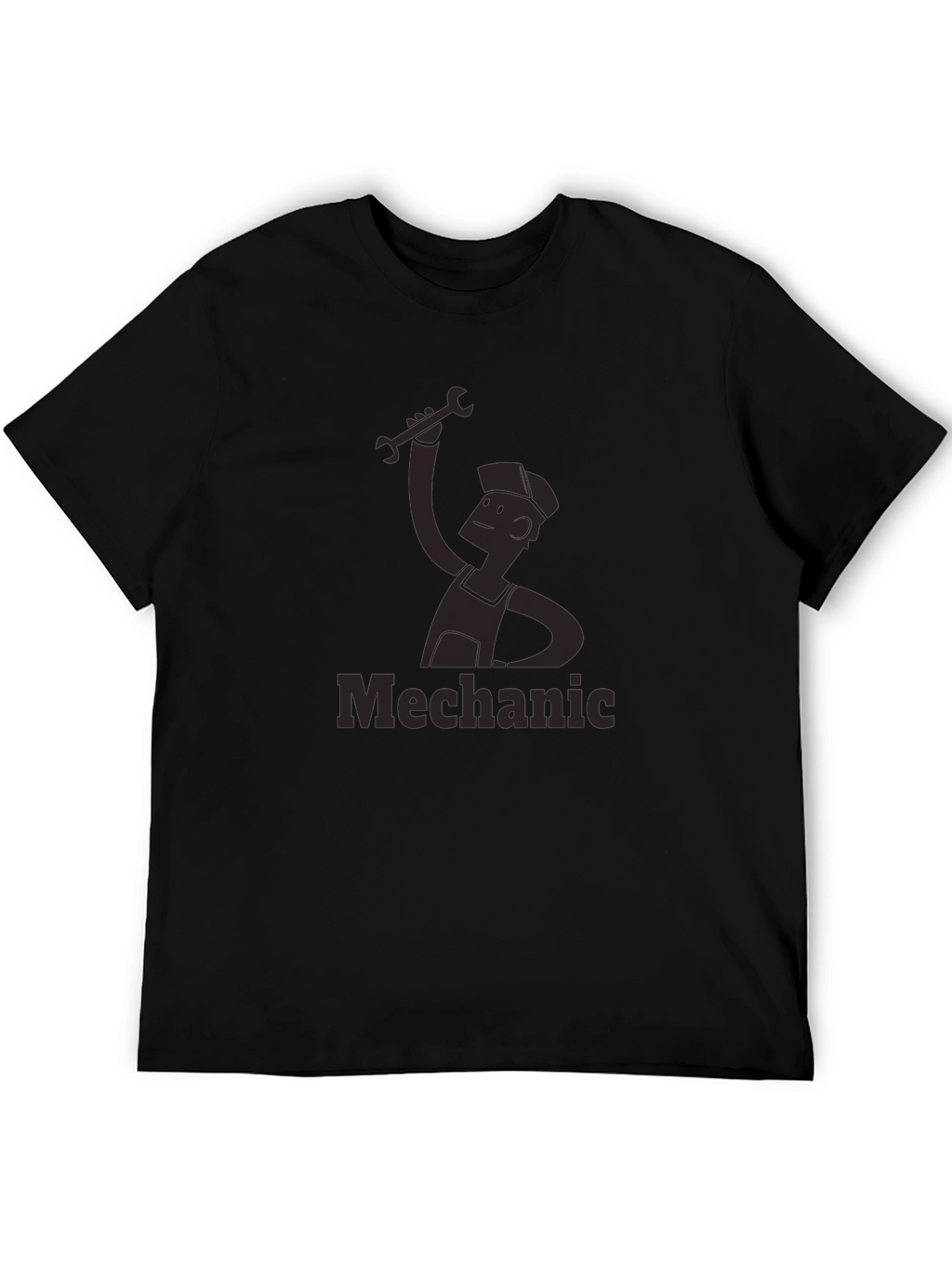 Mechanic Cartoon Graphic Tee - Black