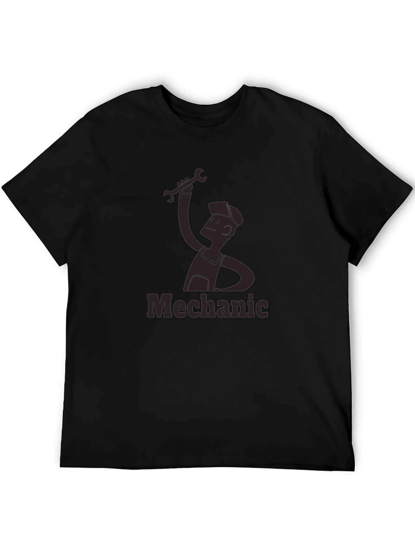 Mechanic Cartoon Graphic Tee - Black
