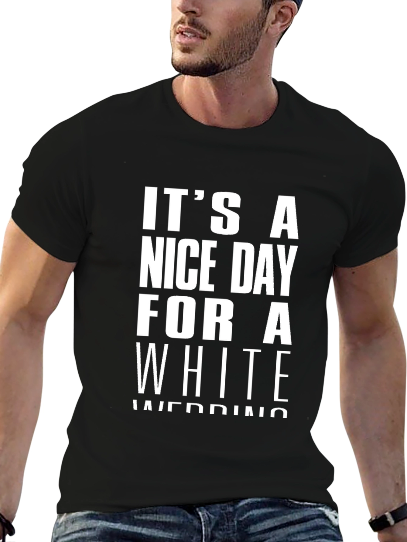 White Wedding Graphic Tee - Black