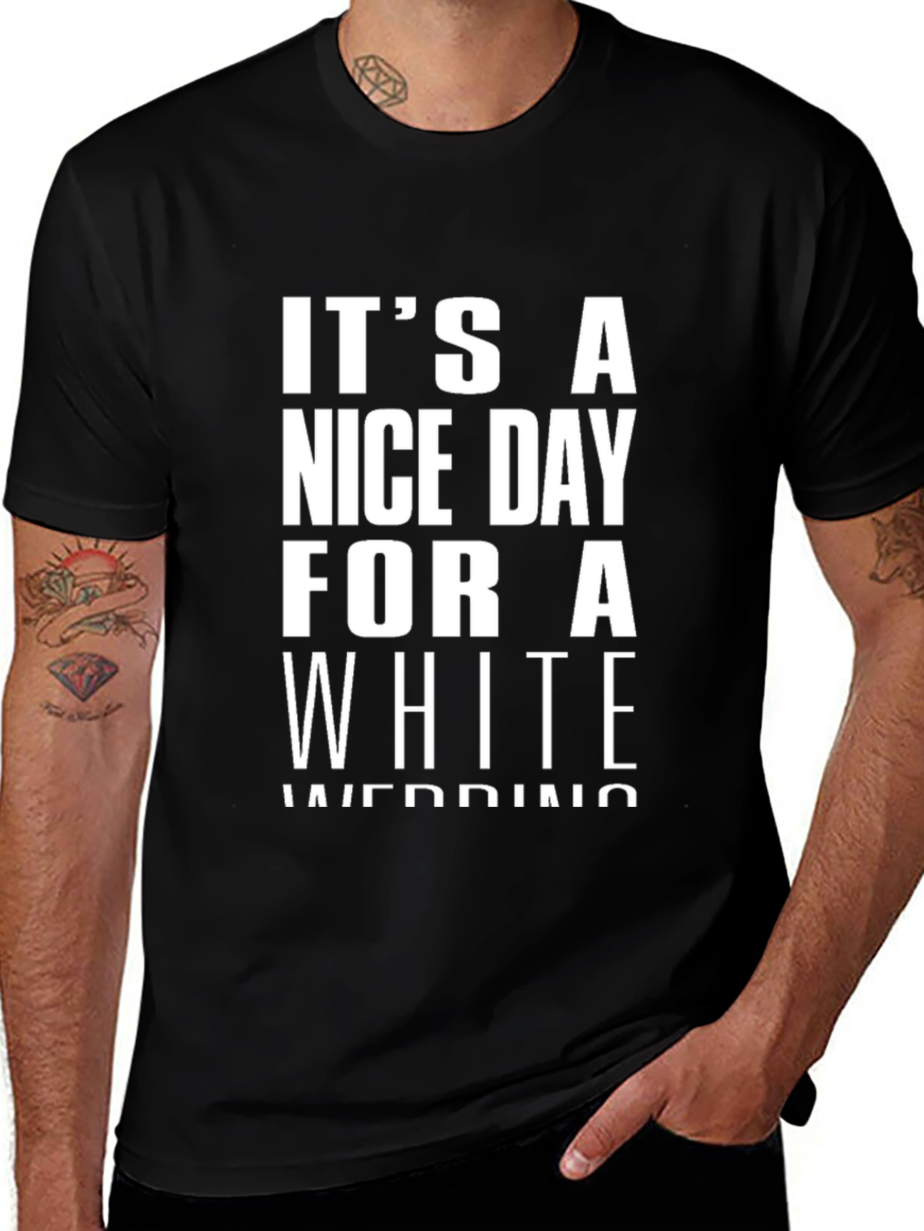 White Wedding Graphic Tee - Black