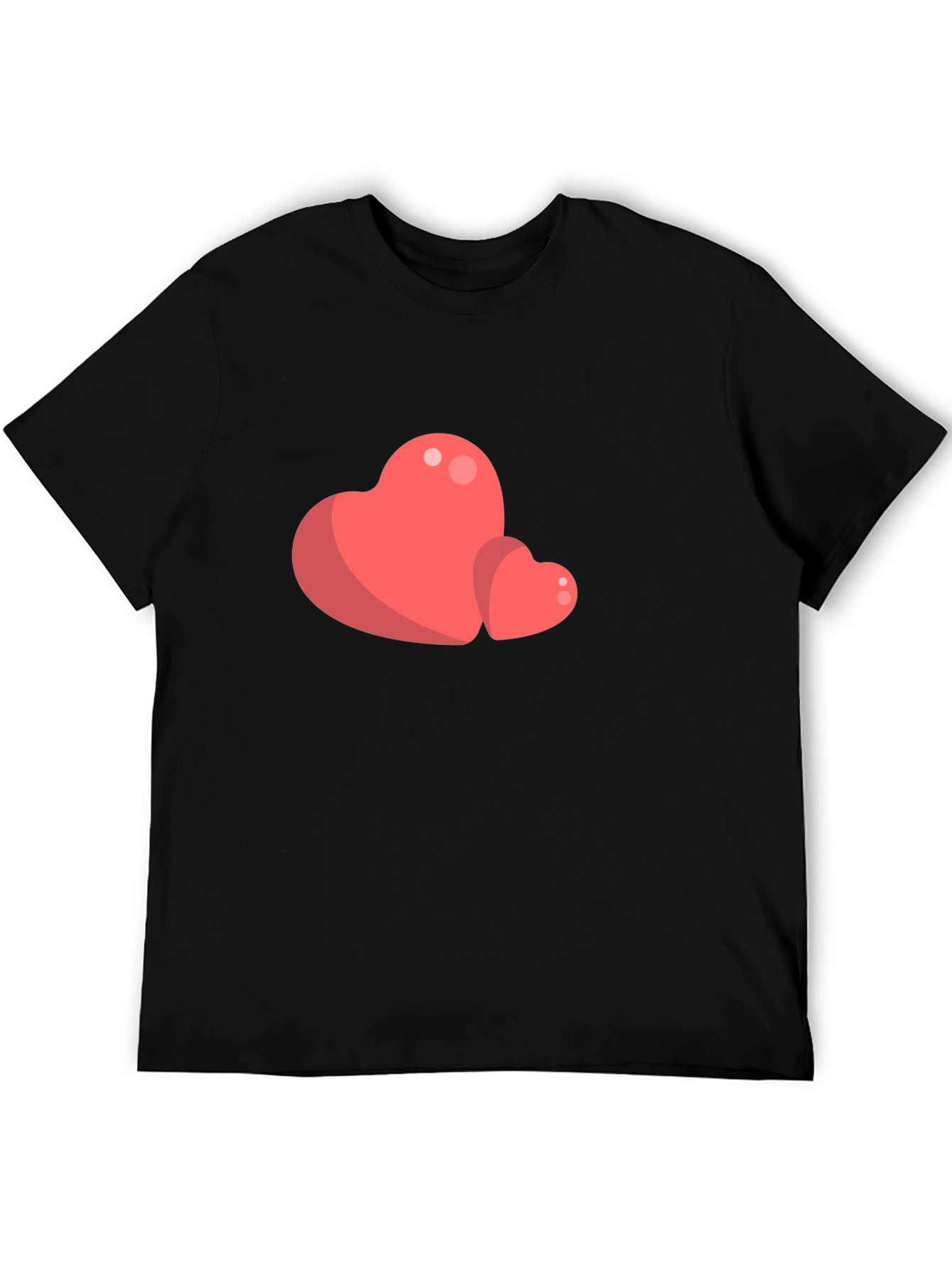 Heart Graphic Tee - Black Casual T-Shirt