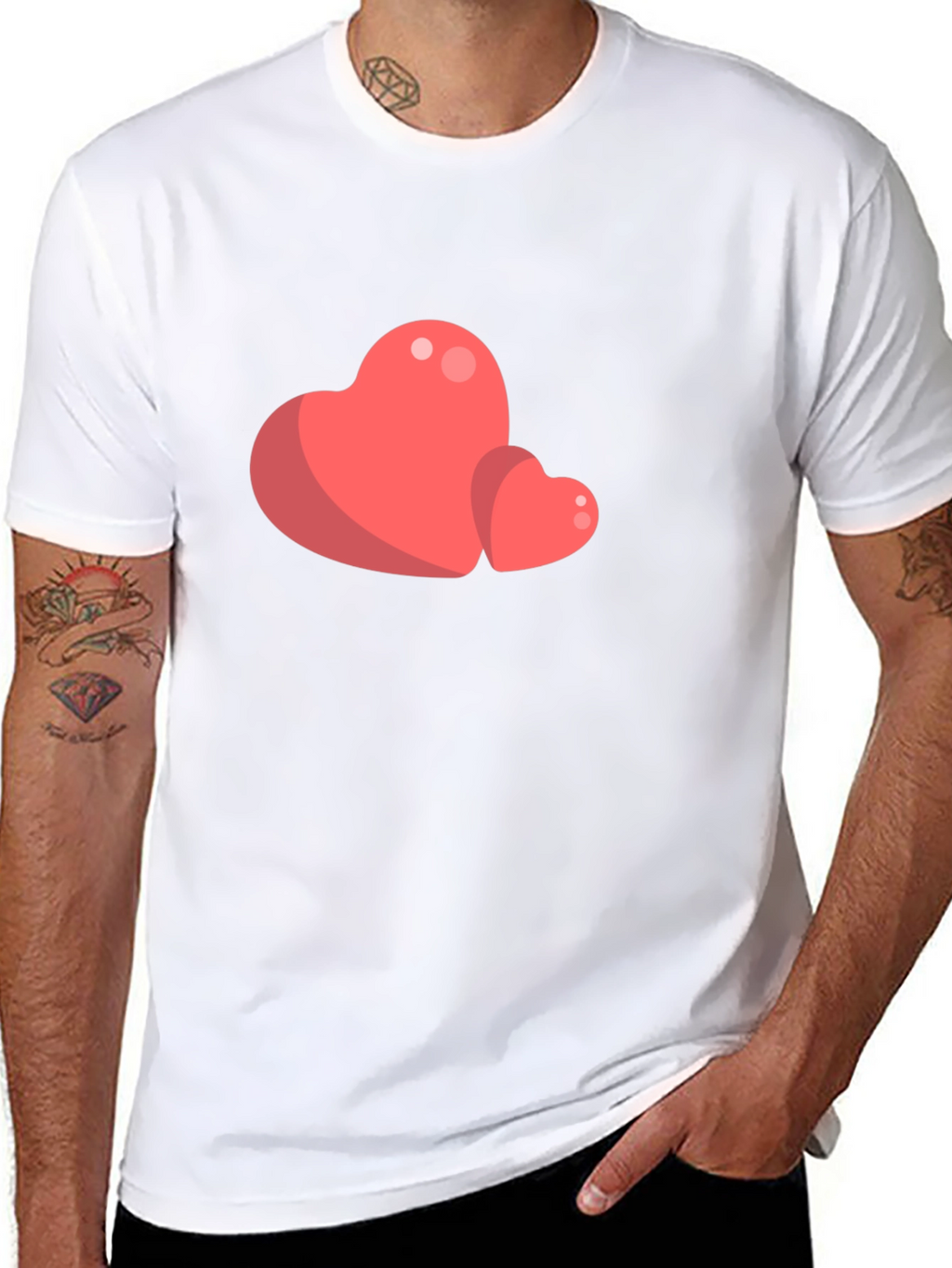 Heart Graphic Tee - Black Casual T-Shirt