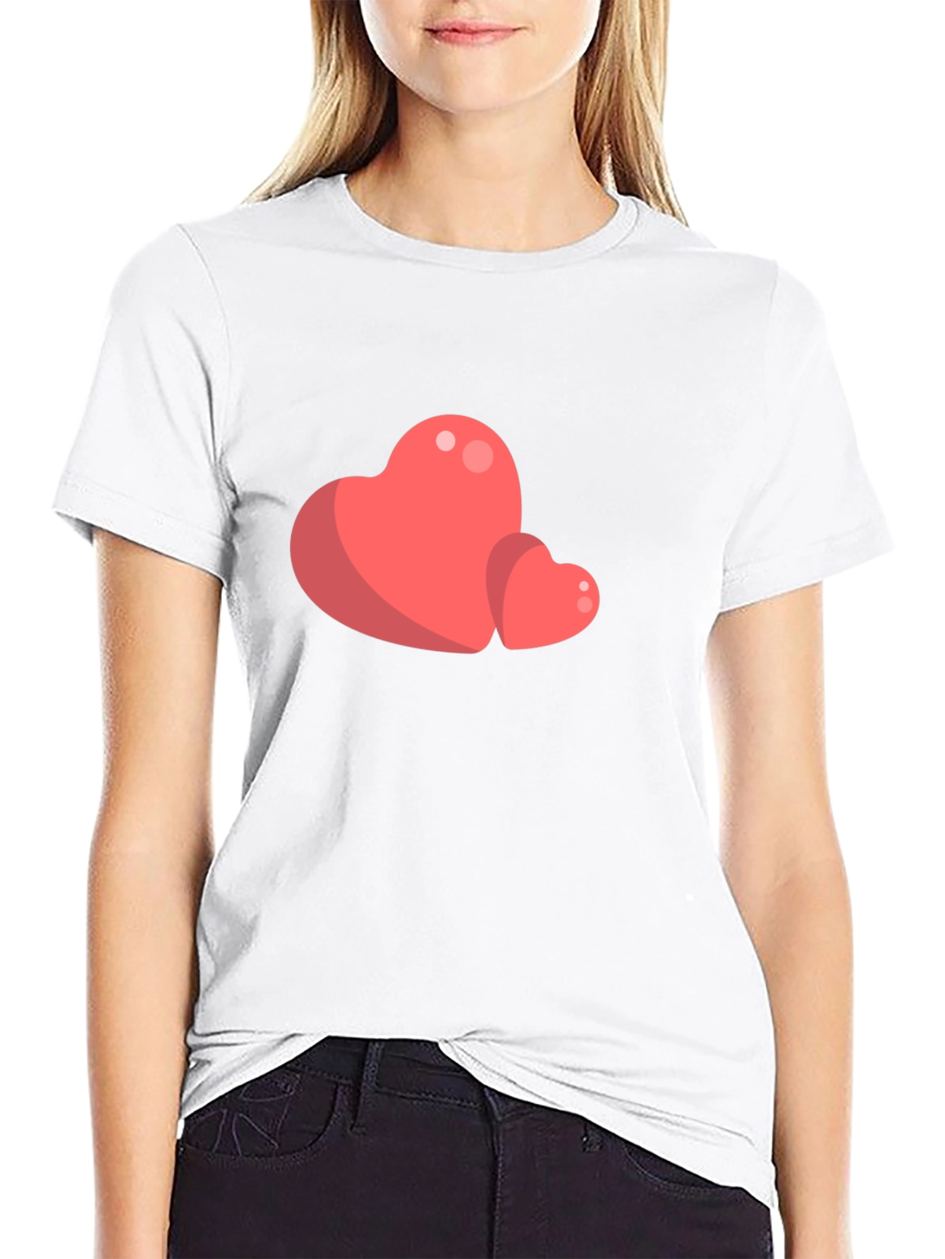 Heart Graphic Tee - Black Casual T-Shirt