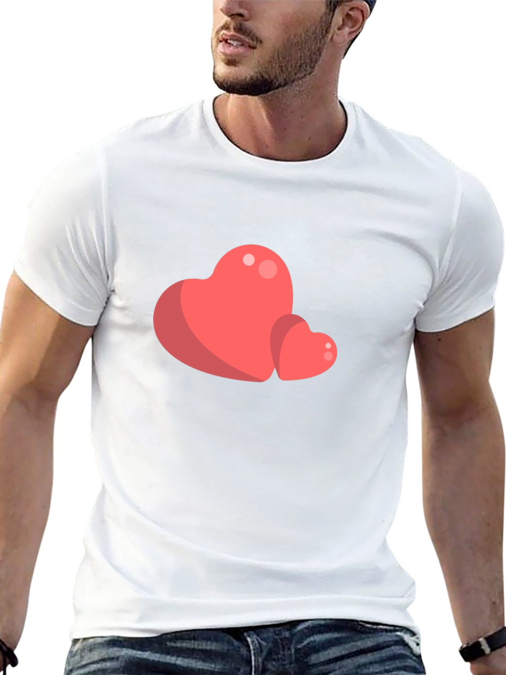 Heart Graphic Tee - Black Casual T-Shirt