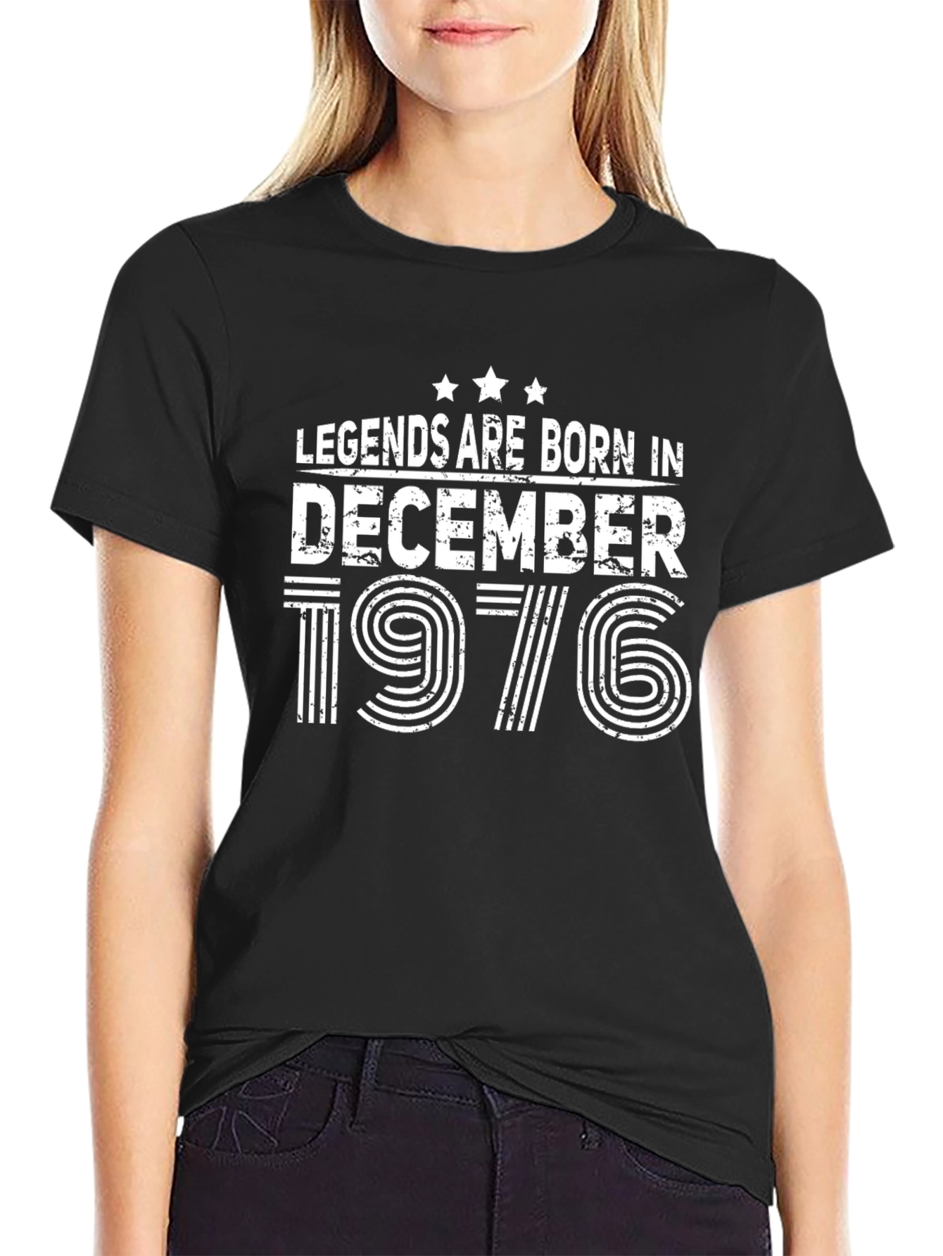 Legends Born in December 1976 Black T-Shirt