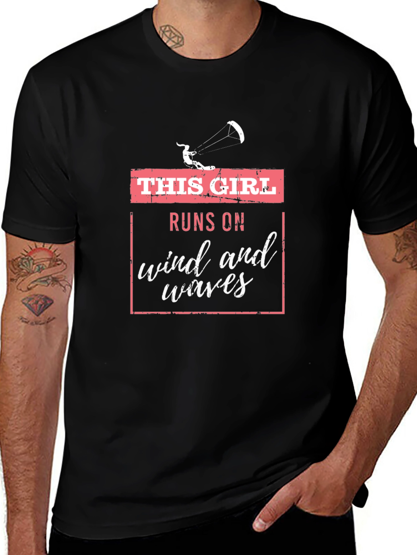 This Girl Runs on Wind and Waves Graphic Tee
