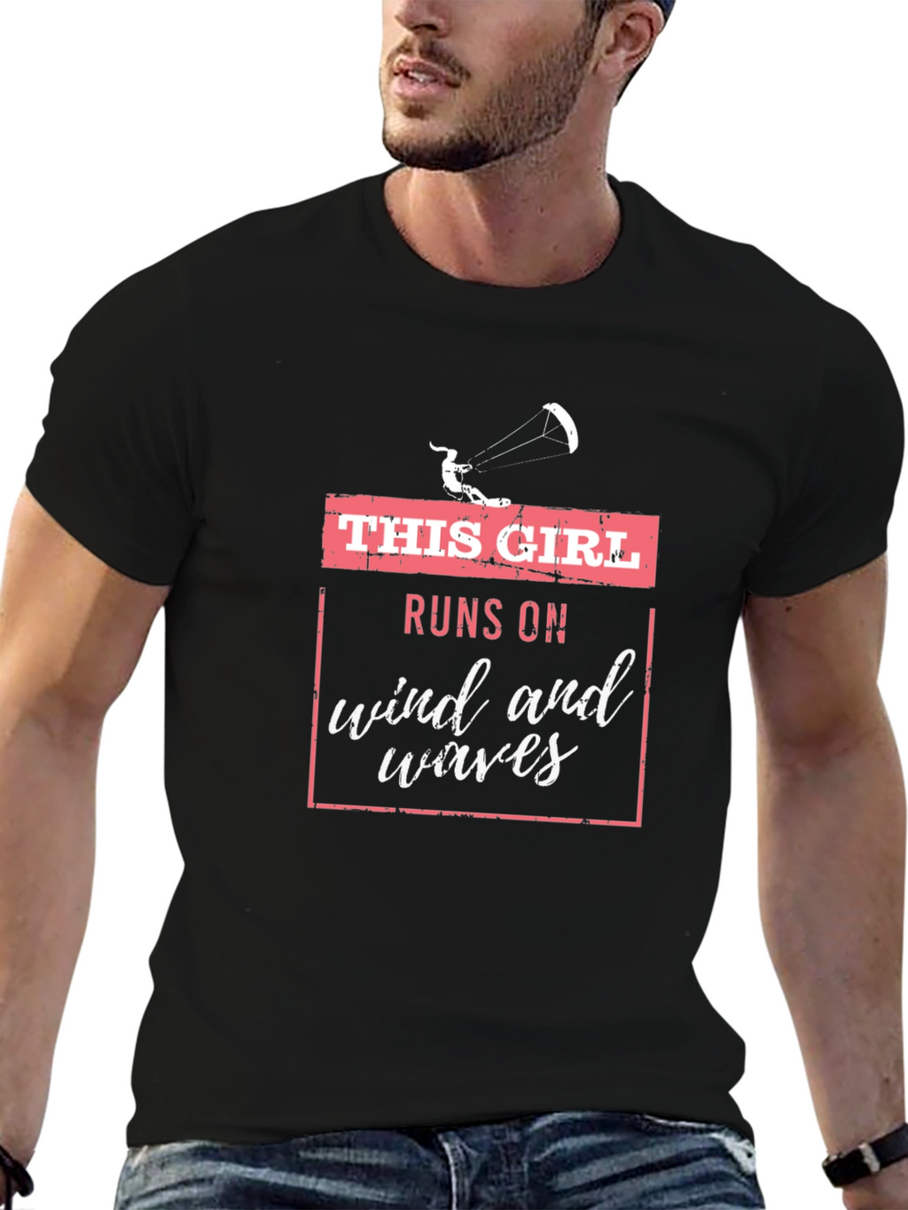This Girl Runs on Wind and Waves Graphic Tee