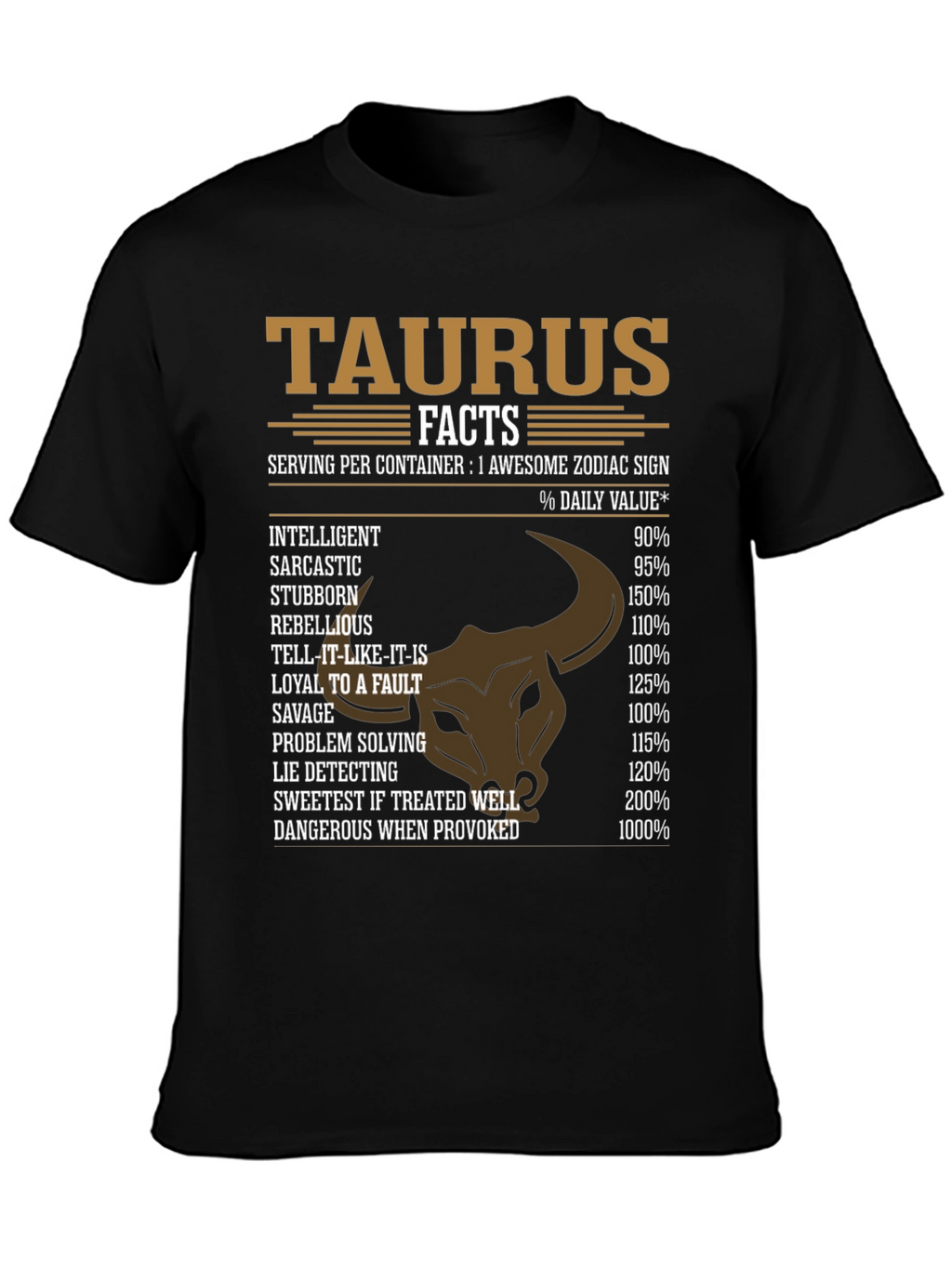 Taurus Facts Graphic Tee - Zodiac Sign Shirt