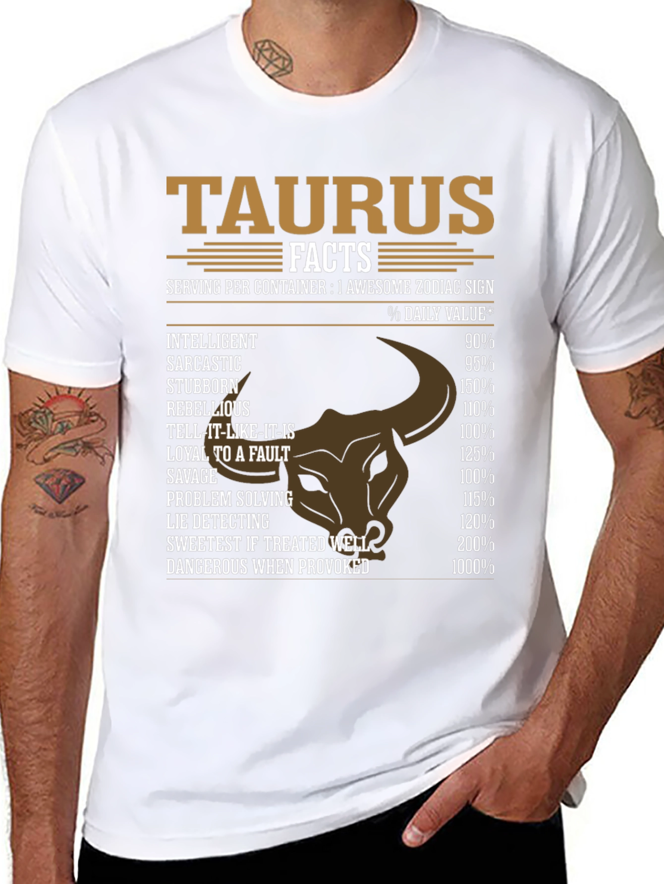 Taurus Facts Graphic Tee - Zodiac Sign Shirt