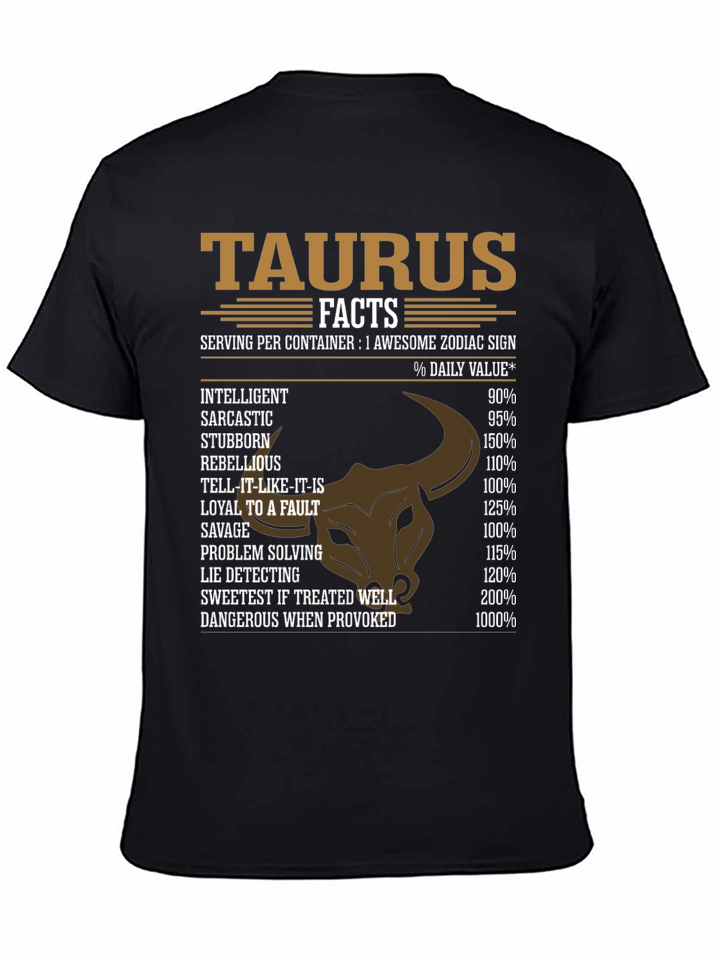 Taurus Facts Graphic Tee - Zodiac Sign Shirt