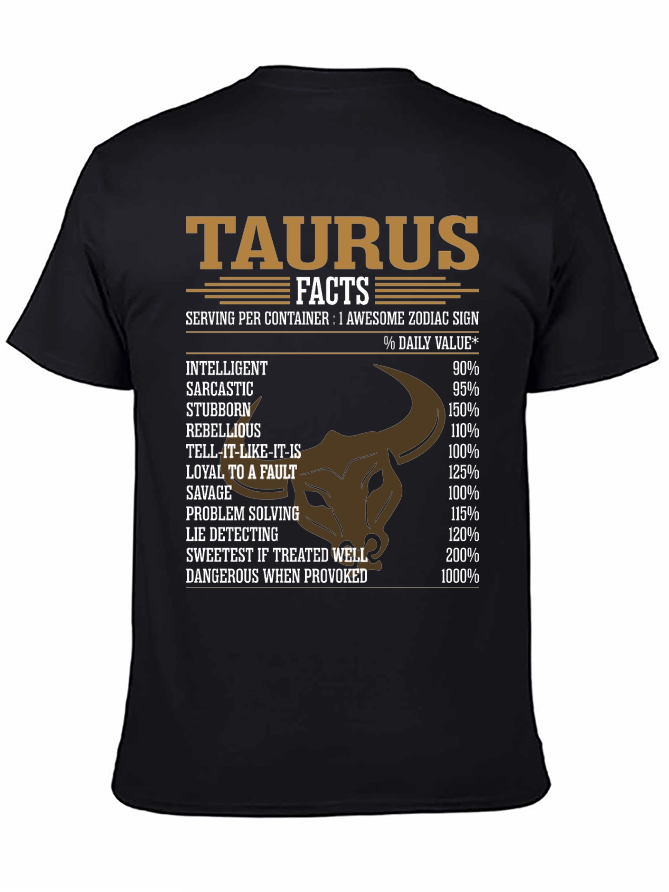 Taurus Facts Graphic Tee - Zodiac Sign Shirt