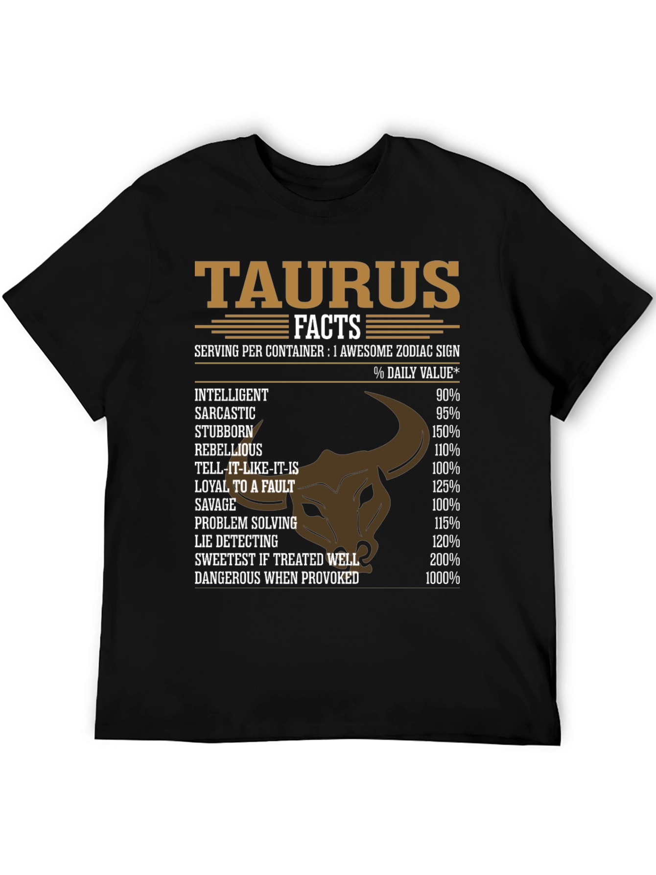 Taurus Facts Graphic Tee - Zodiac Sign Shirt