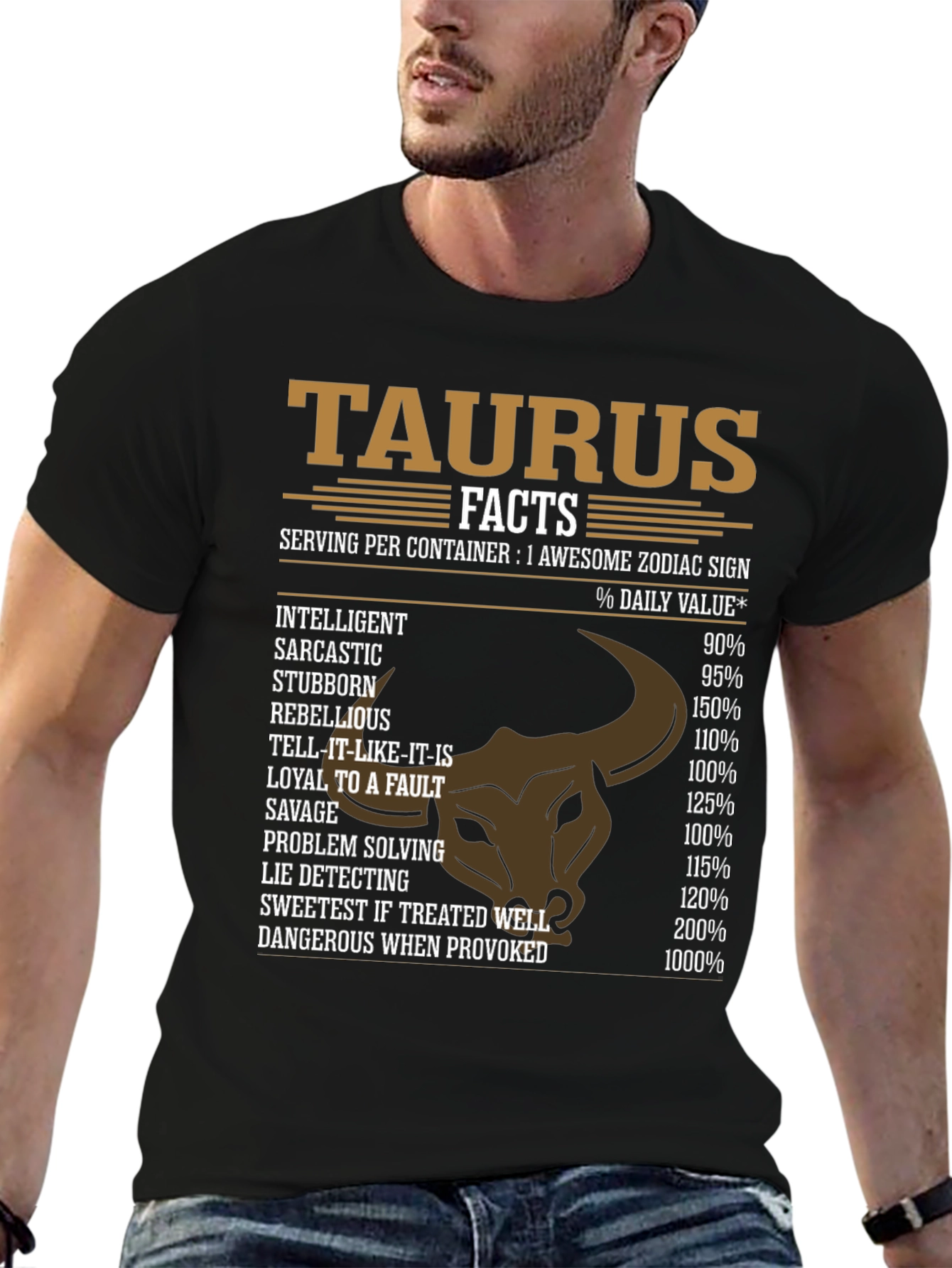 Taurus Facts Graphic Tee - Zodiac Sign Shirt
