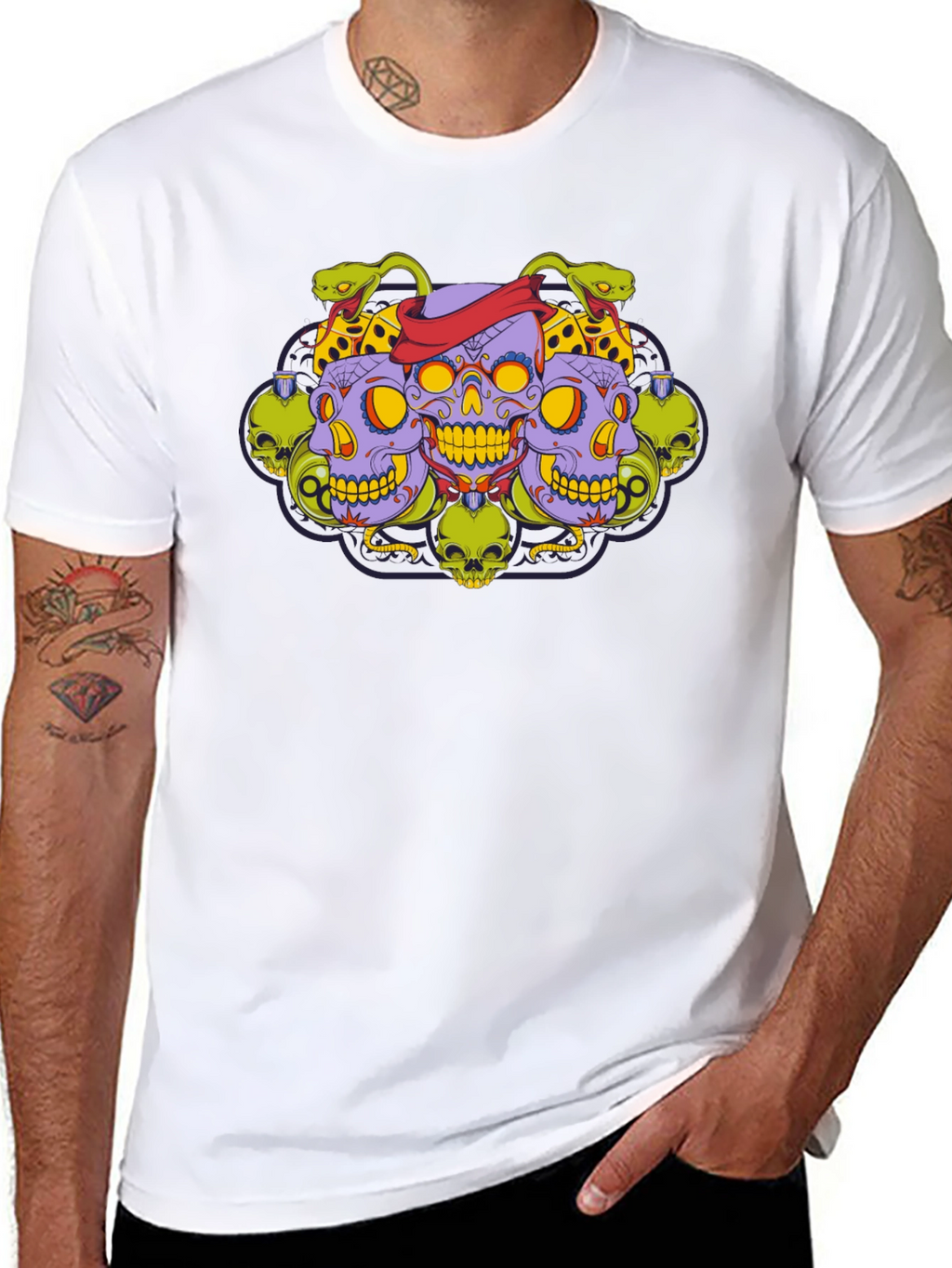Skull & Serpent Graphic Tee - Edgy Style