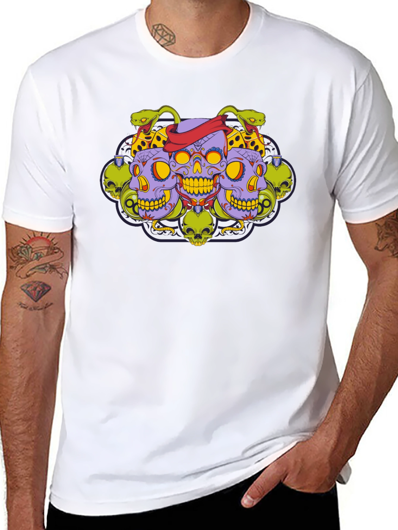 Skull & Serpent Graphic Tee - Edgy Style
