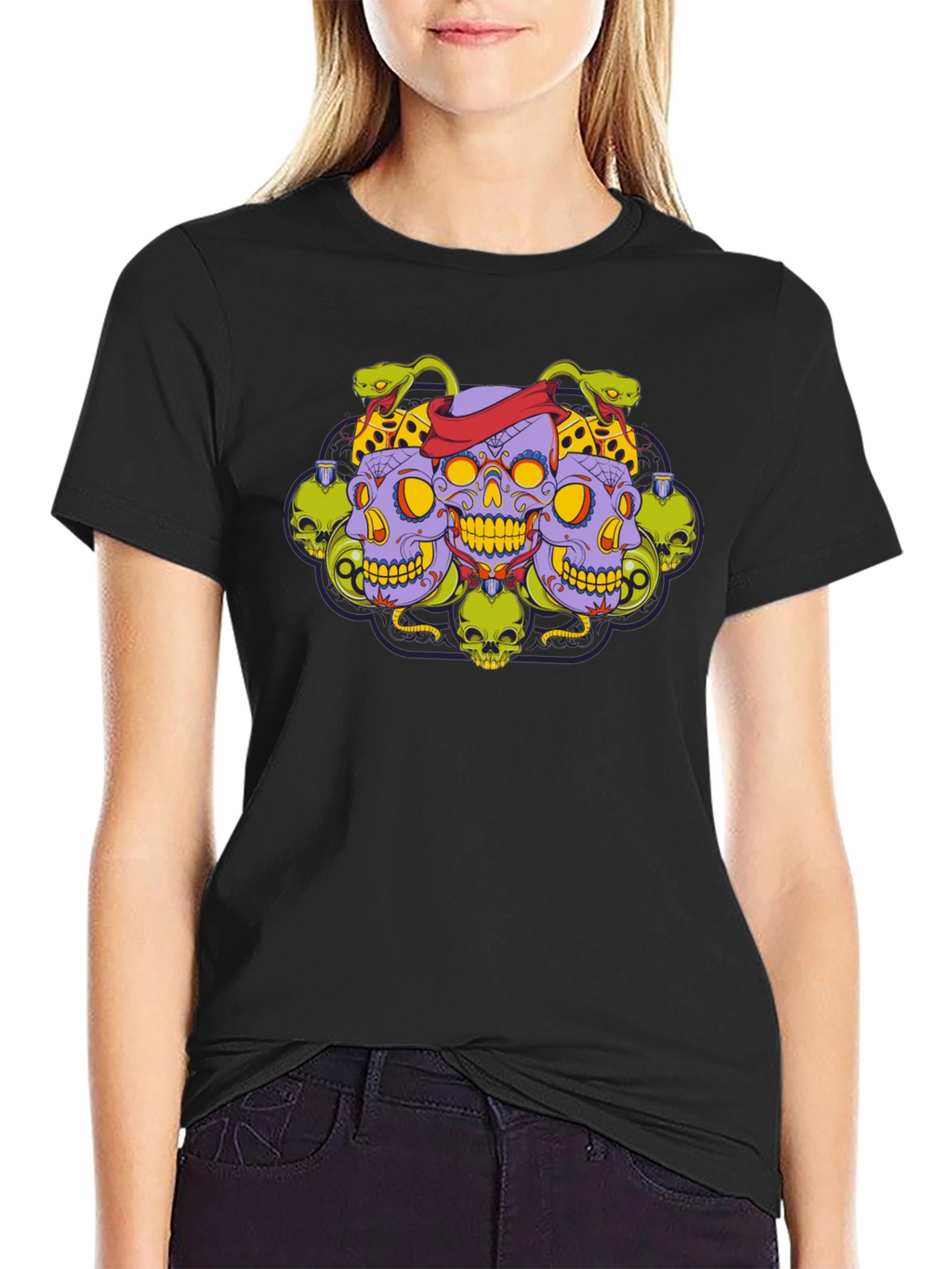 Skull & Serpent Graphic Tee - Edgy Style