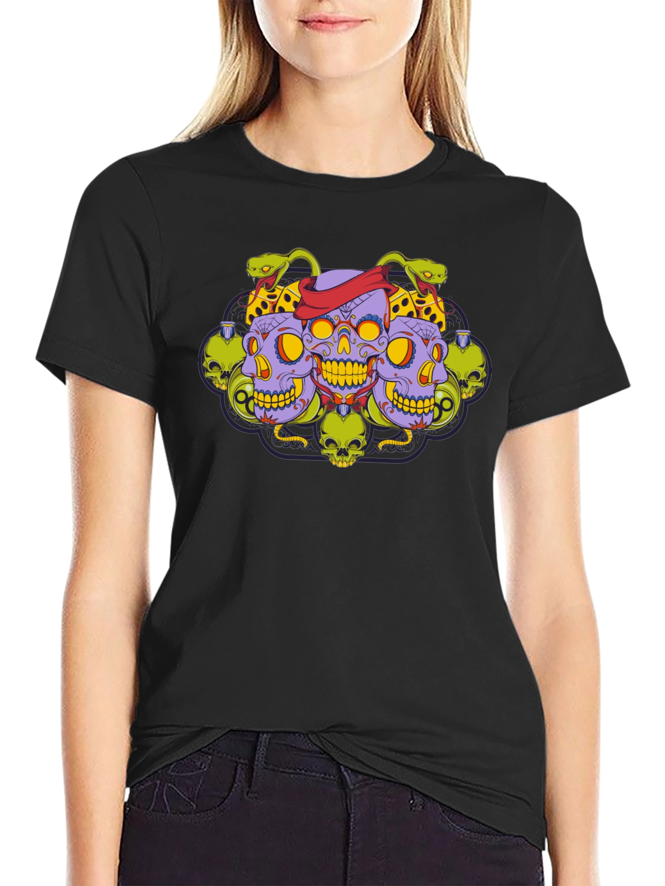 Skull & Serpent Graphic Tee - Edgy Style