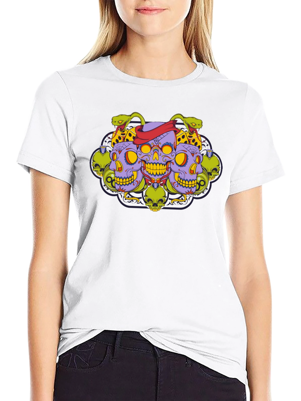 Skull & Serpent Graphic Tee - Edgy Style