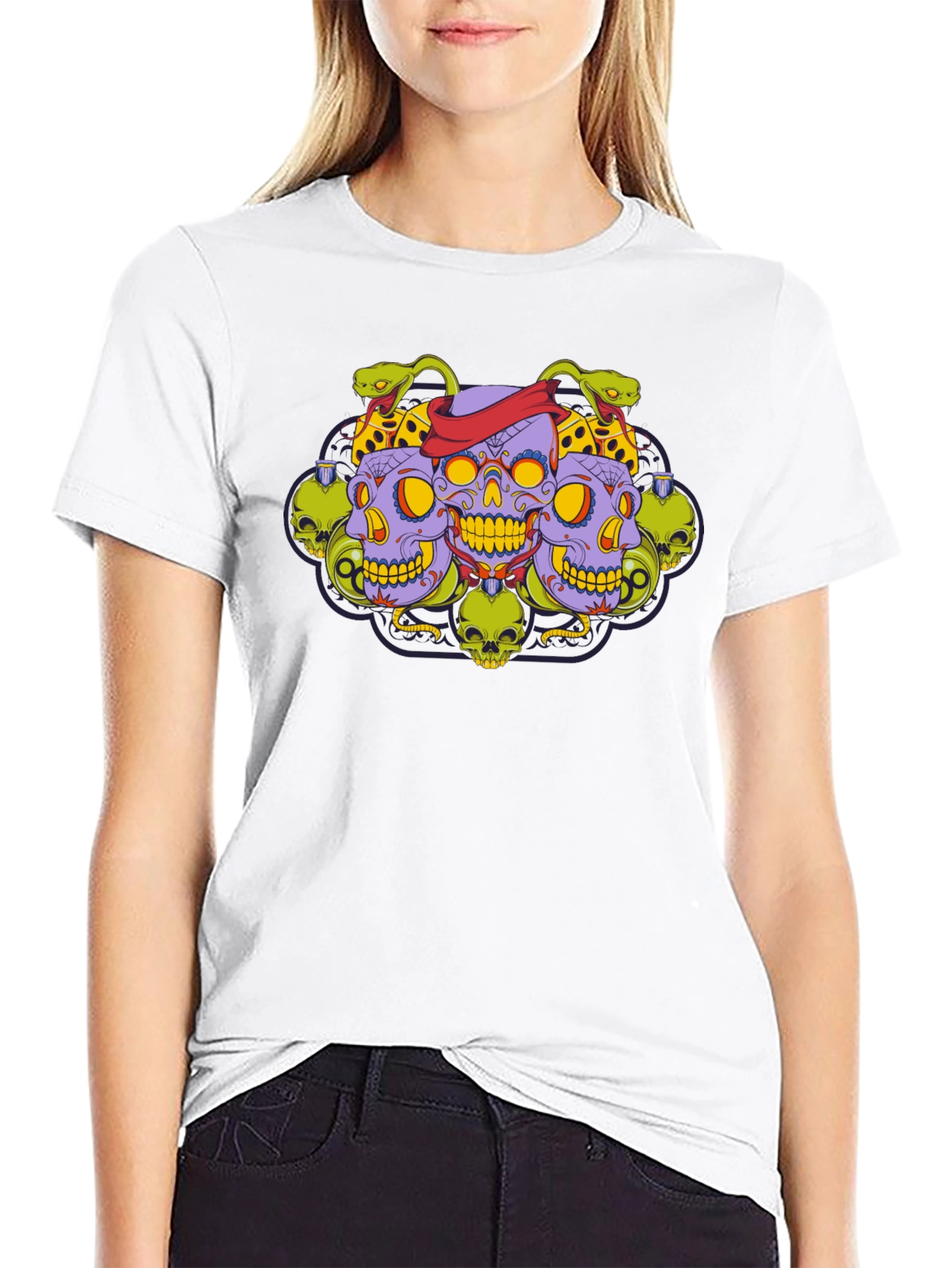 Skull & Serpent Graphic Tee - Edgy Style
