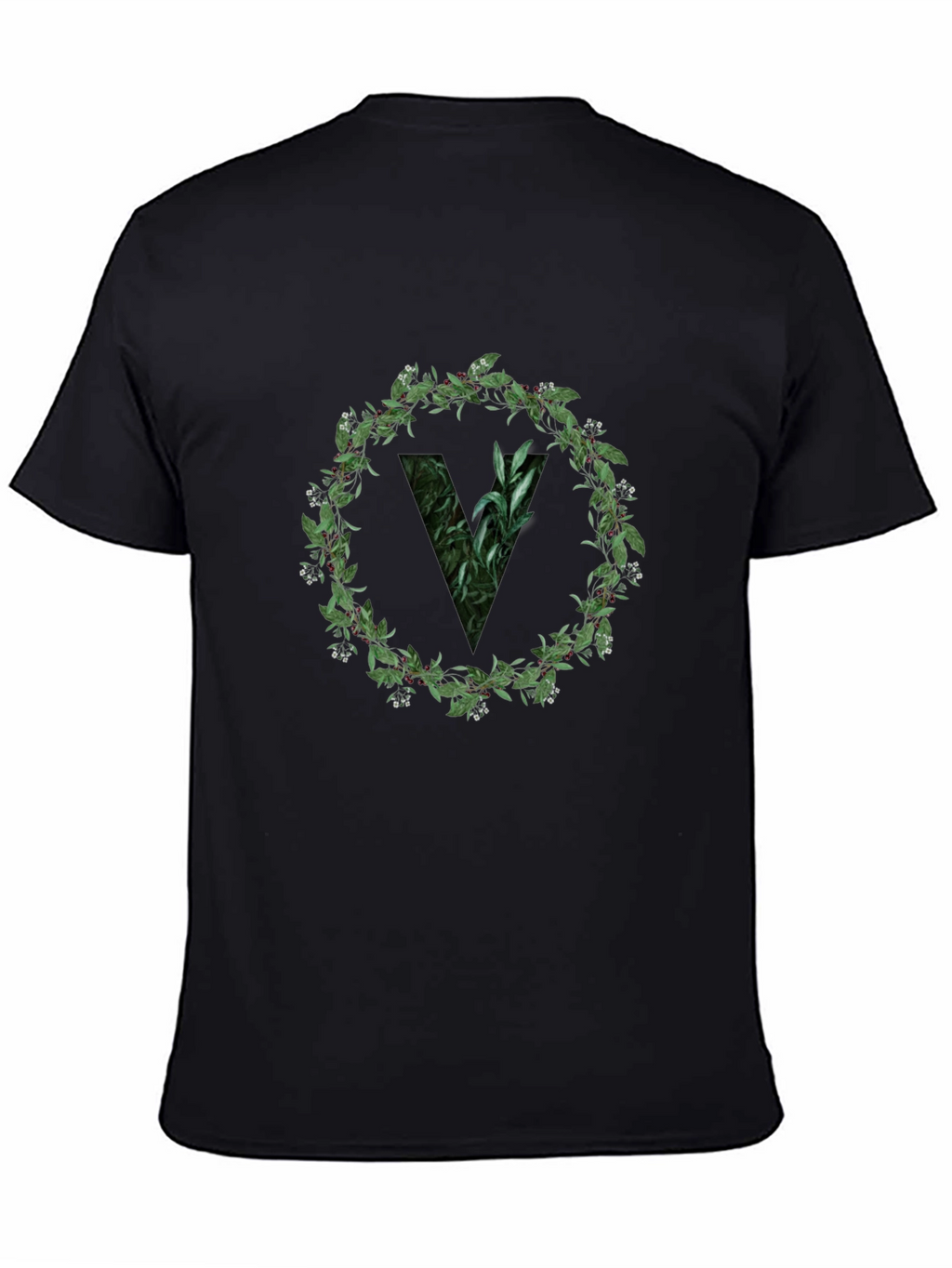 Botanical V Black T-Shirt