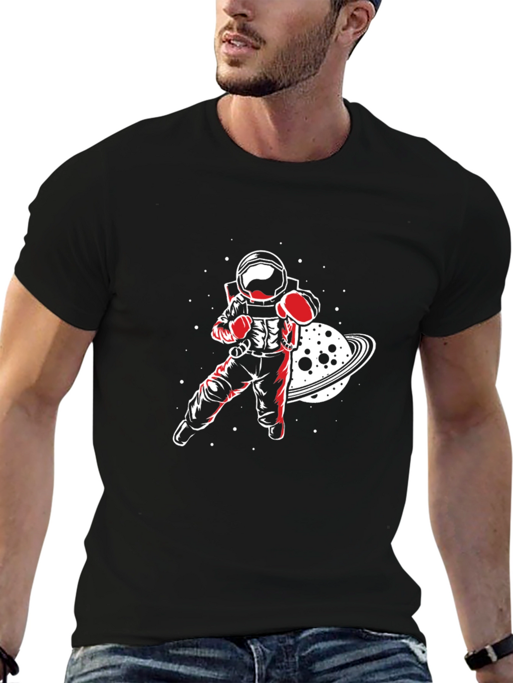 Astronaut Boxer Graphic Tee - Space Punch!