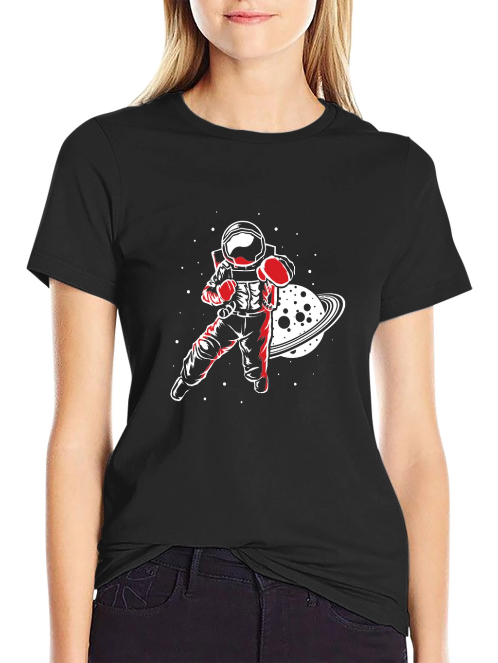Astronaut Boxer Graphic Tee - Space Punch!