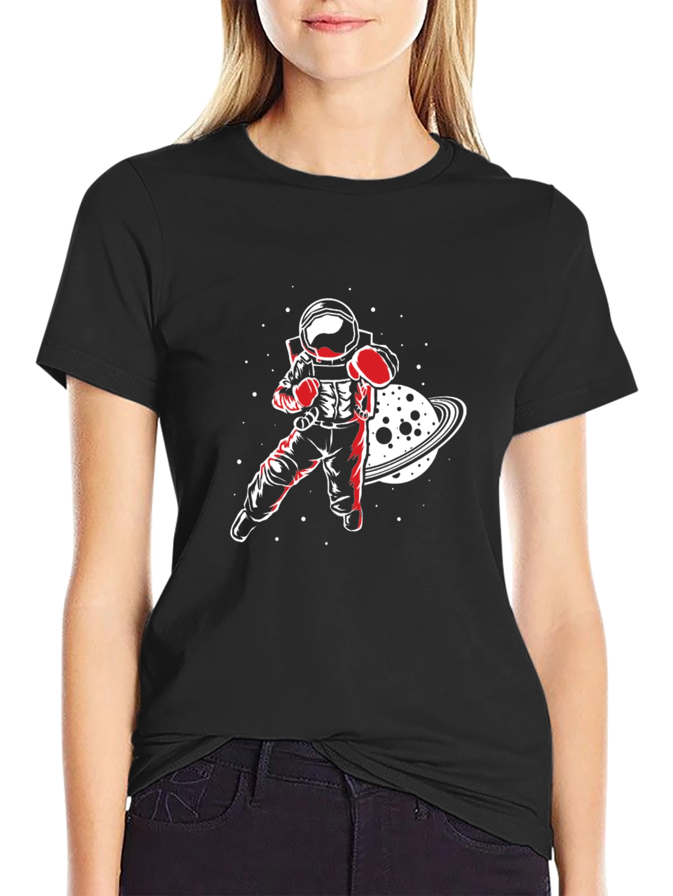 Astronaut Boxer Graphic Tee - Space Punch!