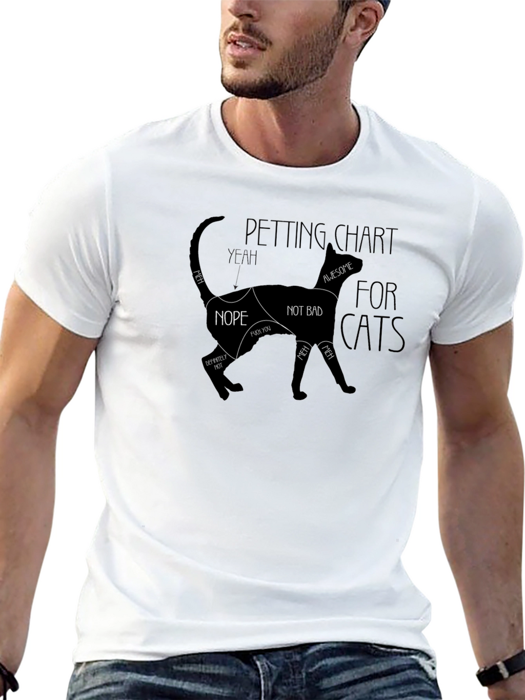 Cat Petting Chart T-Shirt