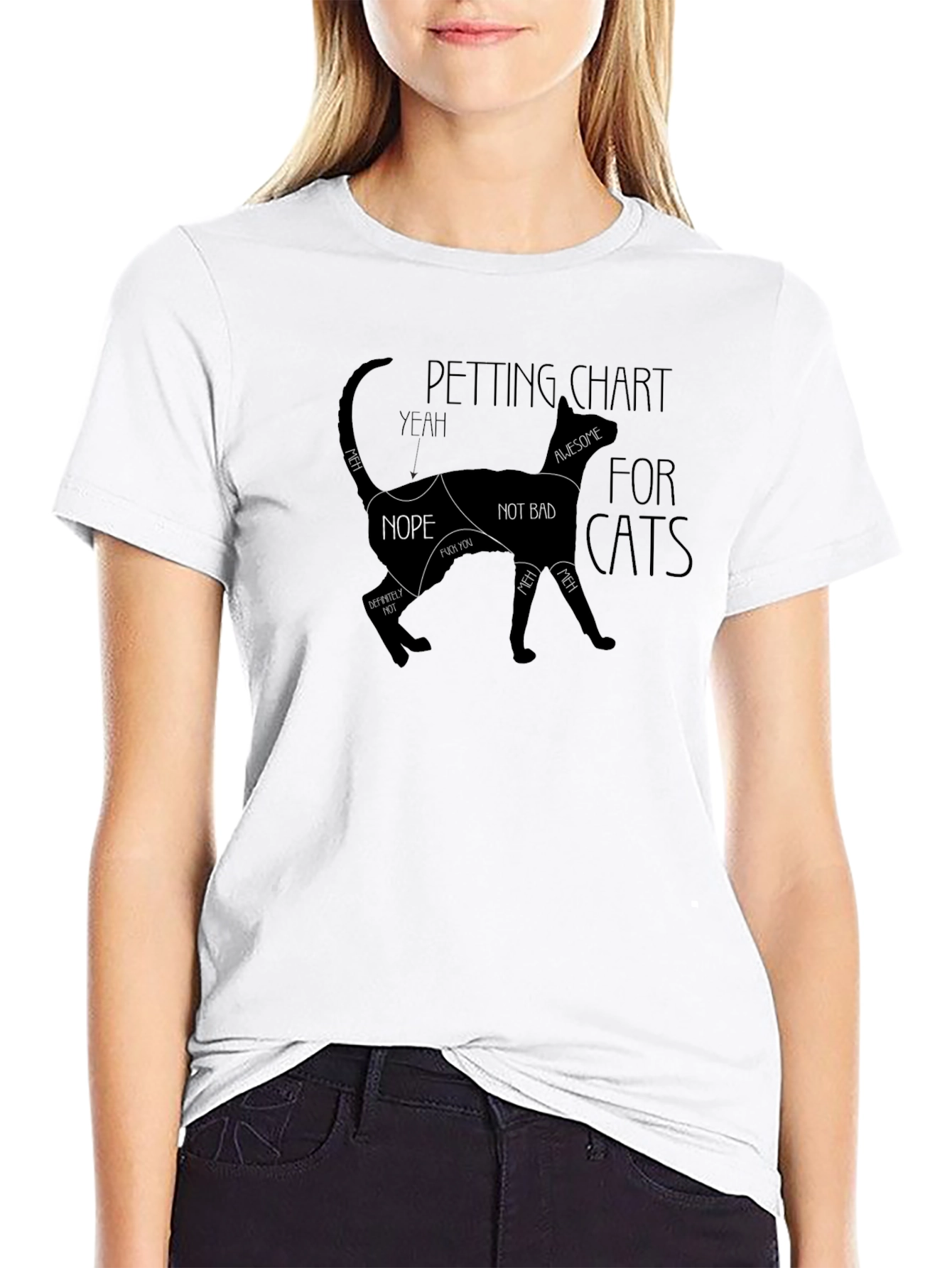 Cat Petting Chart T-Shirt
